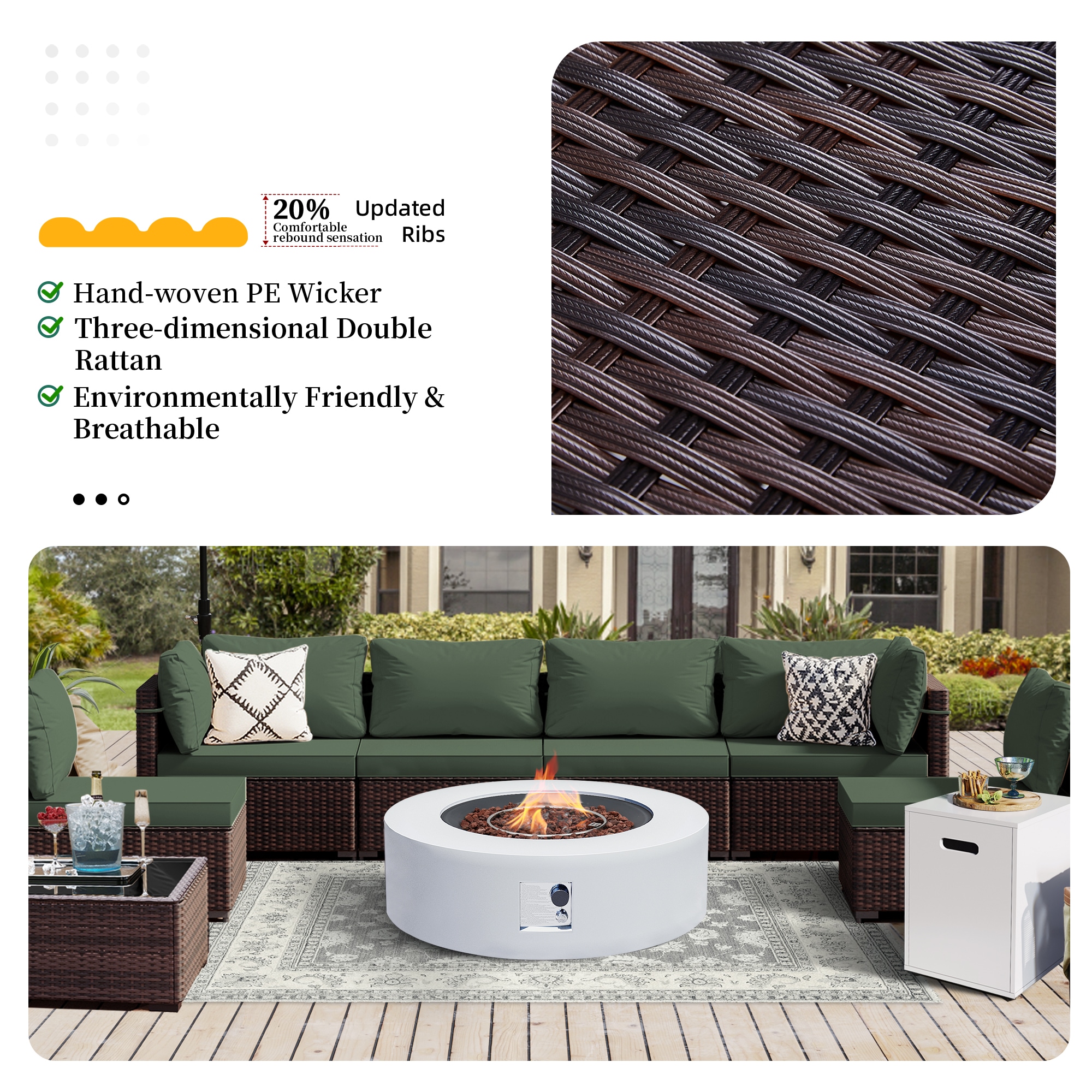 UPHA PL-2CZ-42TPWH-Z2 Patio-Conversation-Sets - View #6