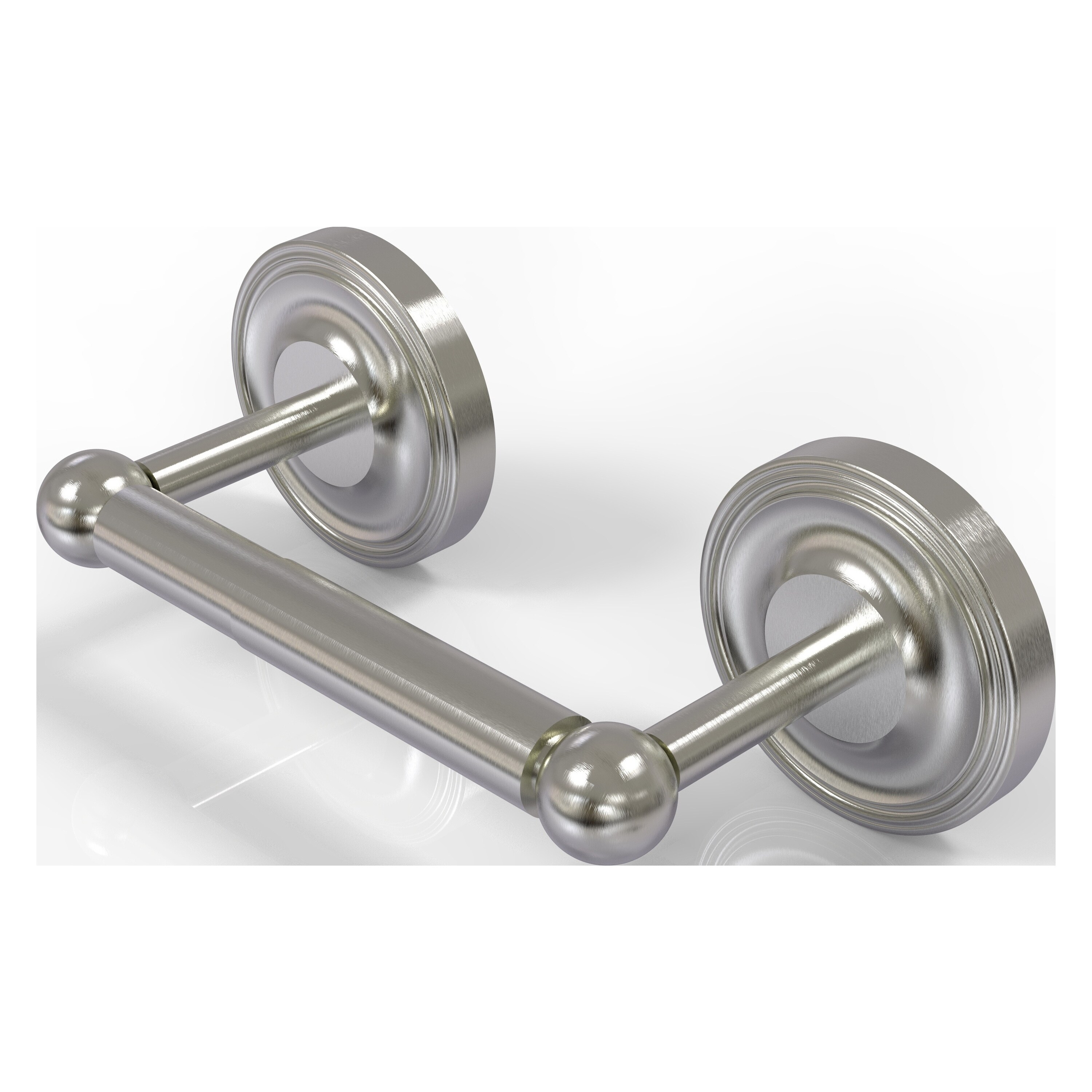 Allied Brass PR-24-SN Prestige Regal Satin Nickel Wall mount Double post Toilet Paper Holder 1 -Rolls with Storage