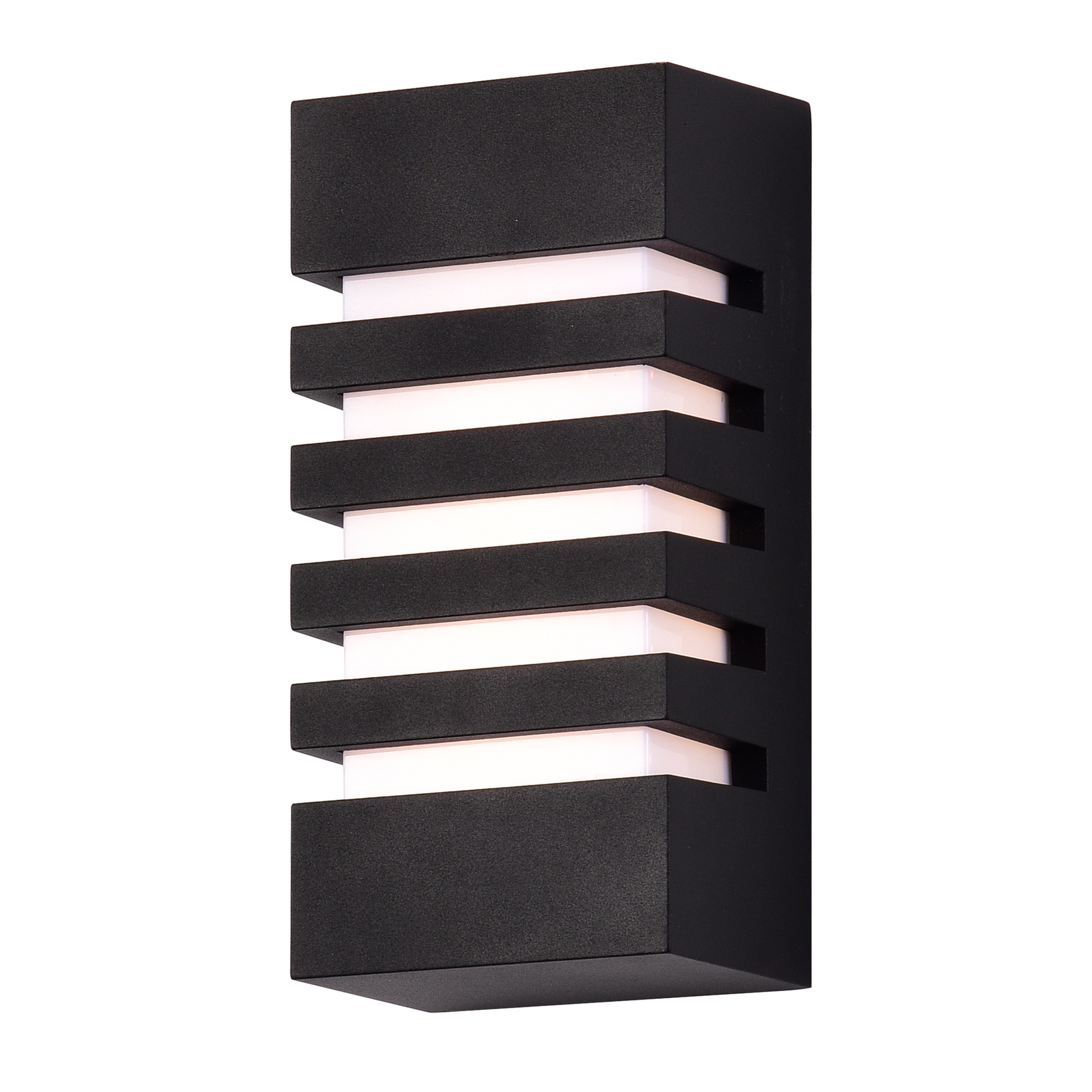 Sleek 9.75" Black LED Outdoor Wall Lantern with Dimmable Light