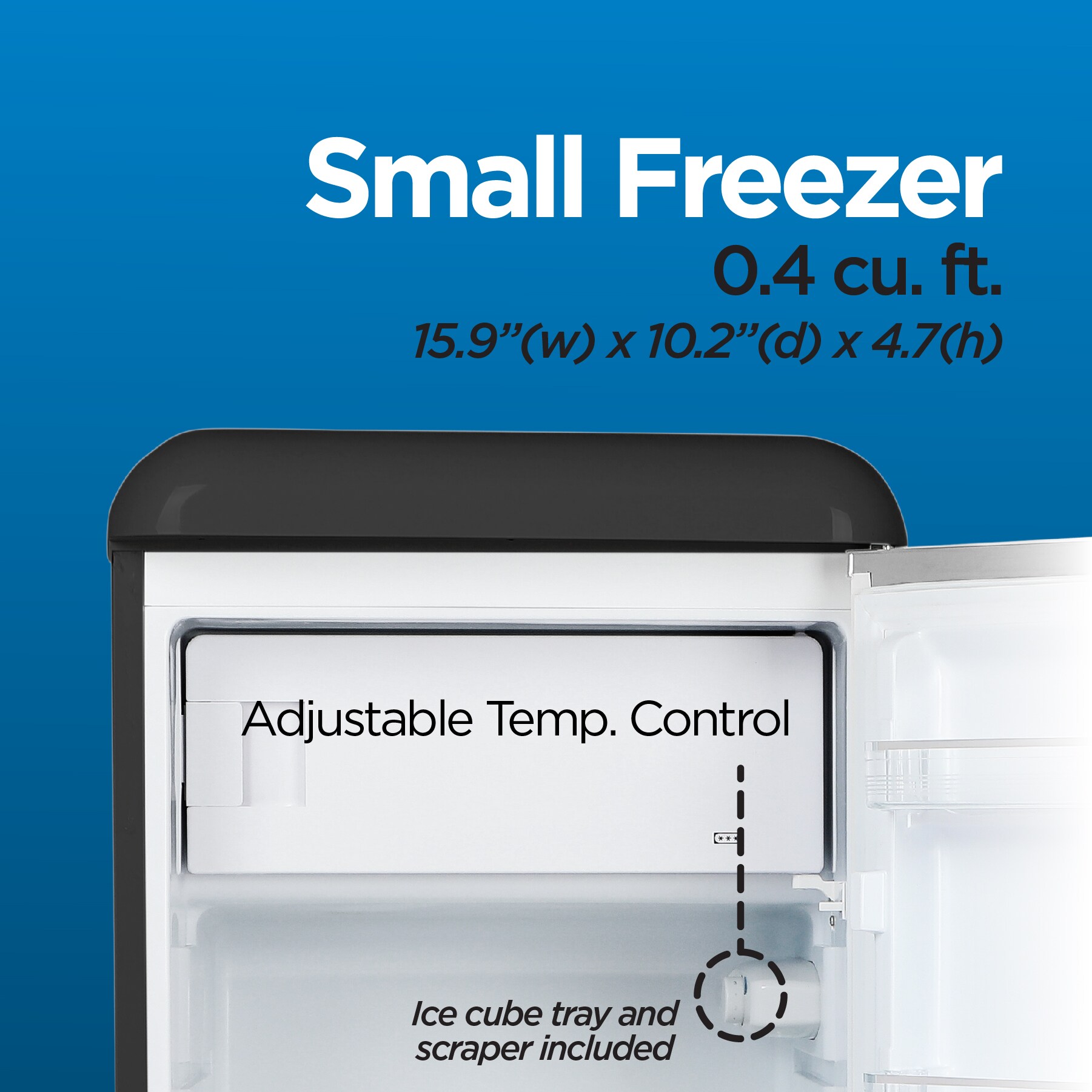 Commercial Cool 4-cu ft Mini Fridge with Freezer (Black)