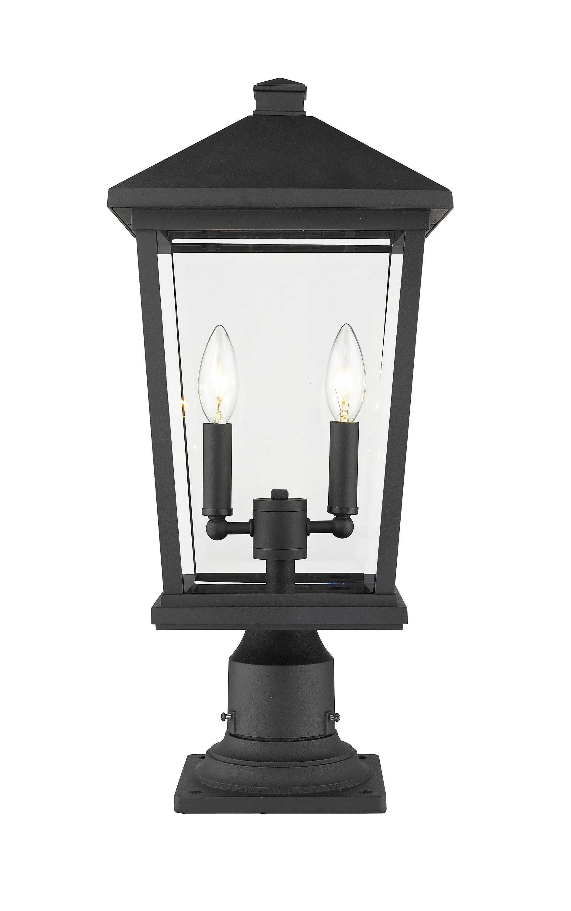 Z-Lite 568PHBR-533PM-BK Beacon 21.25-Inches Black Transitional Outdoor Pier mount