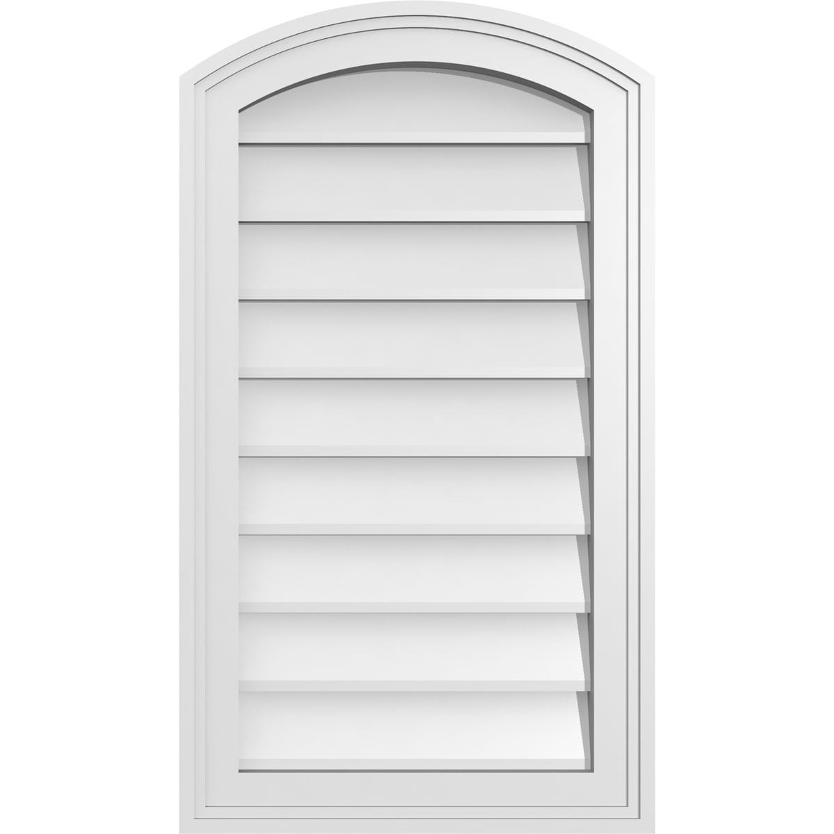 Ekena Millwork GVPAR16X2802SN 16-Inches x 28-Inches Off-white Round top PVC Gable Louver Vent