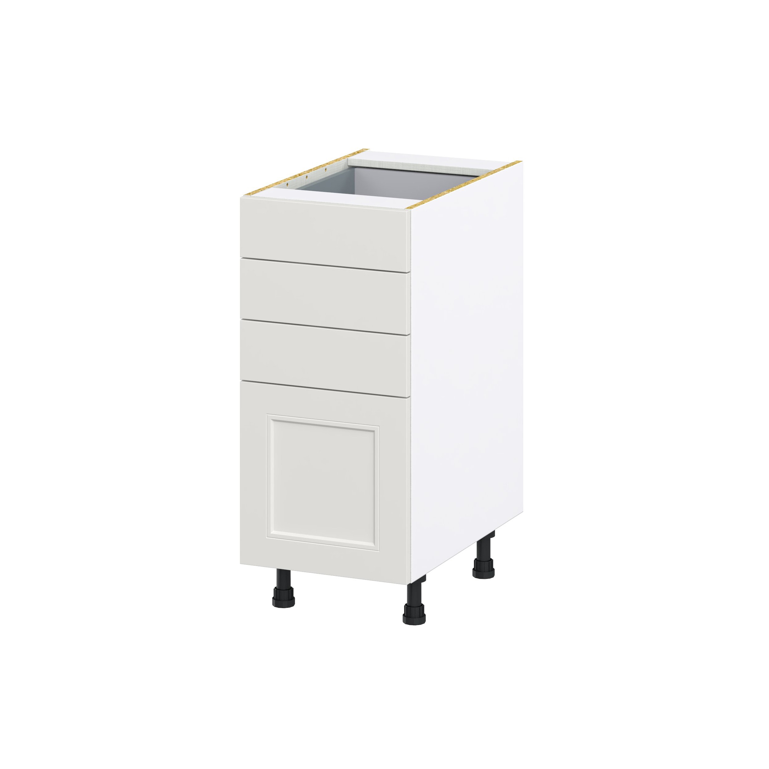 Hugo&Borg Belcourt 15-in W x 34.5-in H x 24-in D Gray Painted 1-Drawer Base Fully Assembled Cabinet (Recessed Panel Shaker Style)