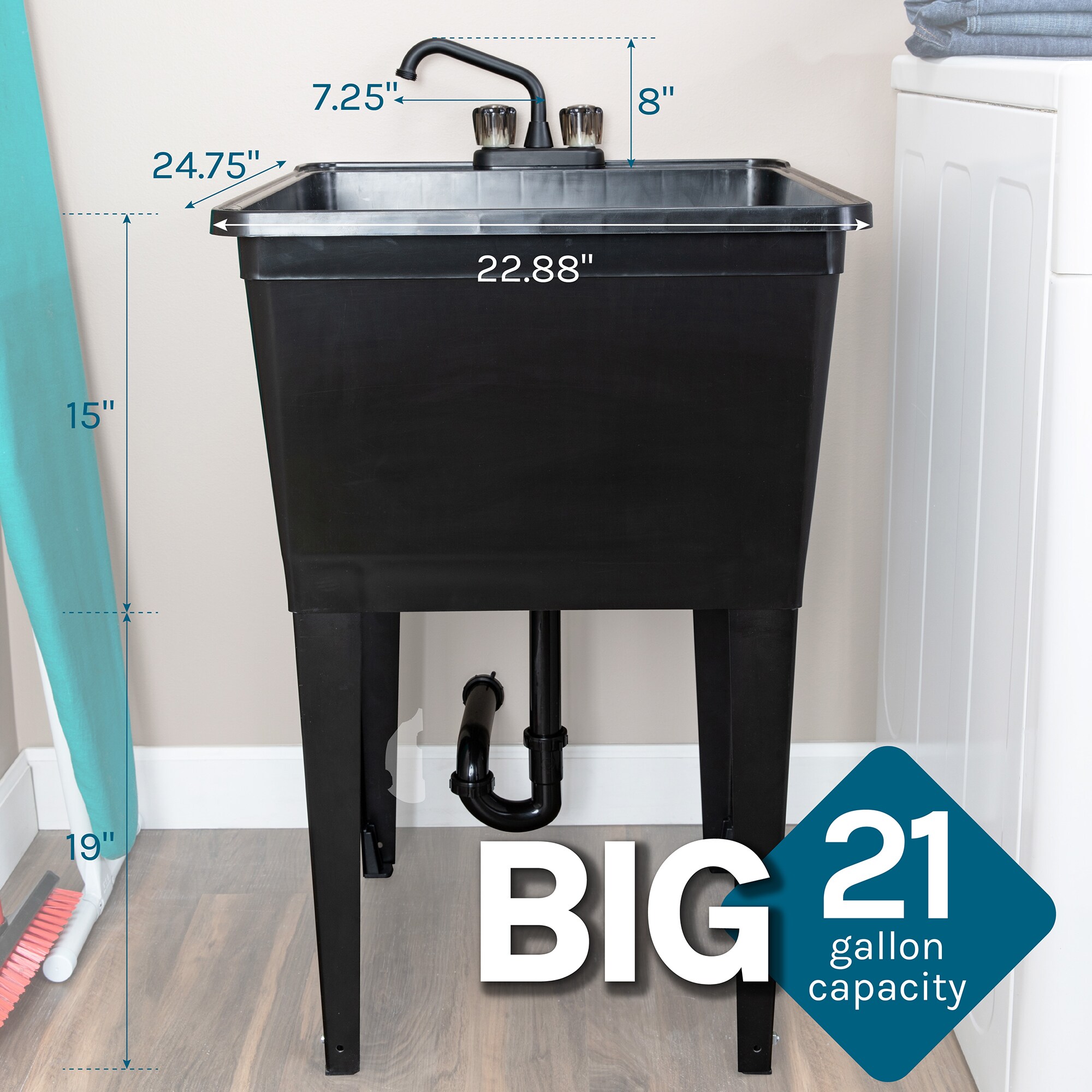 Cambridge Resources 040 US4505BKBK Laundry-Tubs-Utility-Sinks - View #7