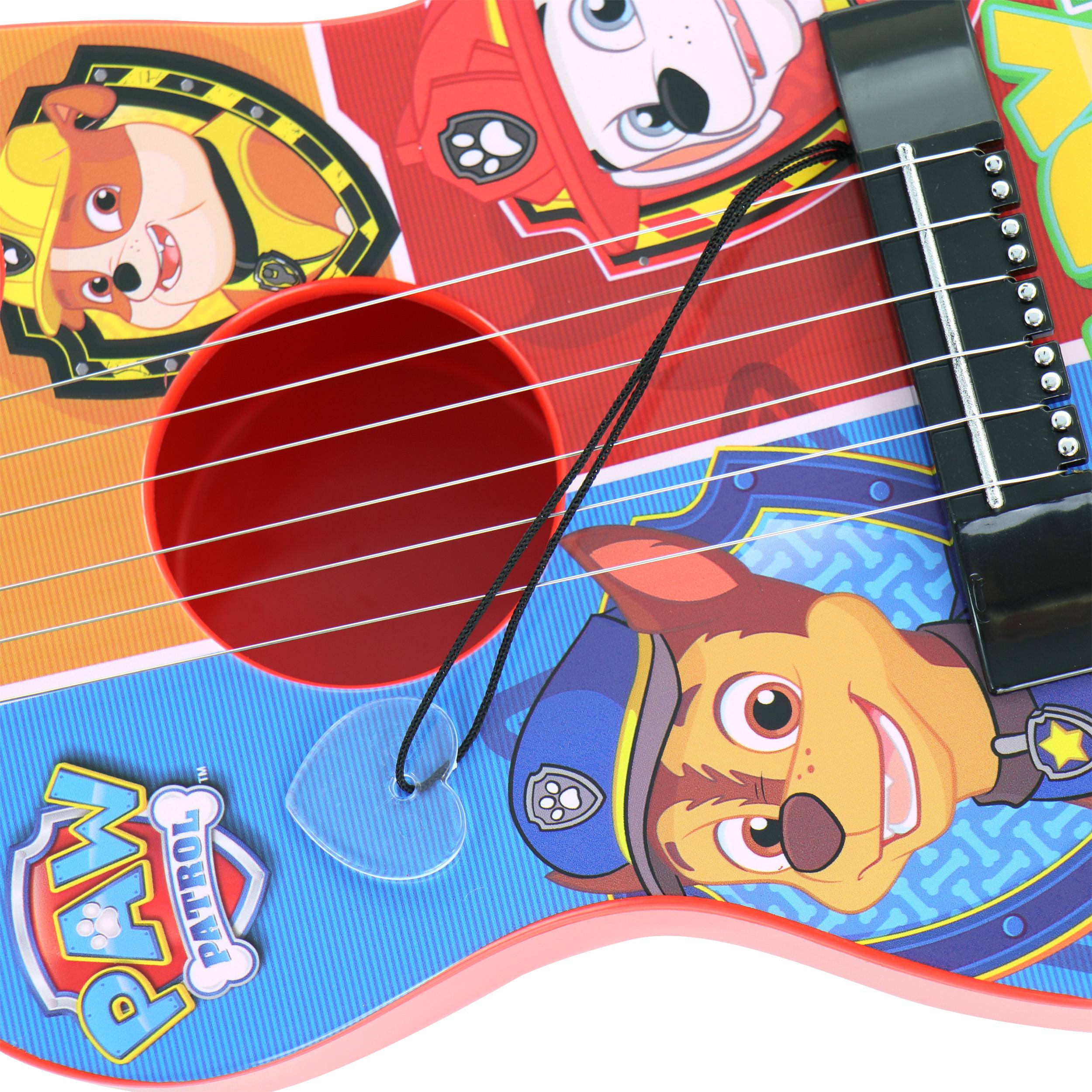 Secret Stickers Trendy Acoustic Instrument Easy-to-Hold Paw Patrol GT1-01371 21 Kids Toy Guitar Real Tuning Gears Traditional Body Shape Thin Frets and Low String Inspired Design 