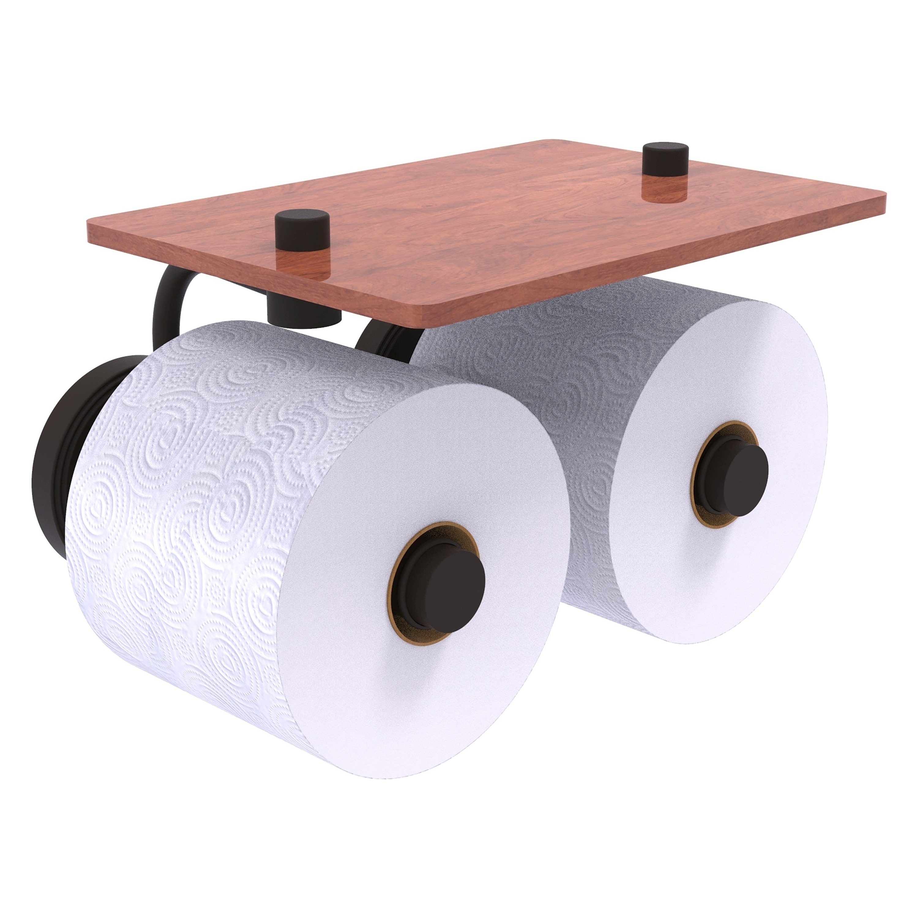 Allied Brass PR-24-2S-IRW-ORB Prestige Regal Oil Rubbed Bronze Wall mount Double post Toilet Paper Holder 2 -Rolls with Storage