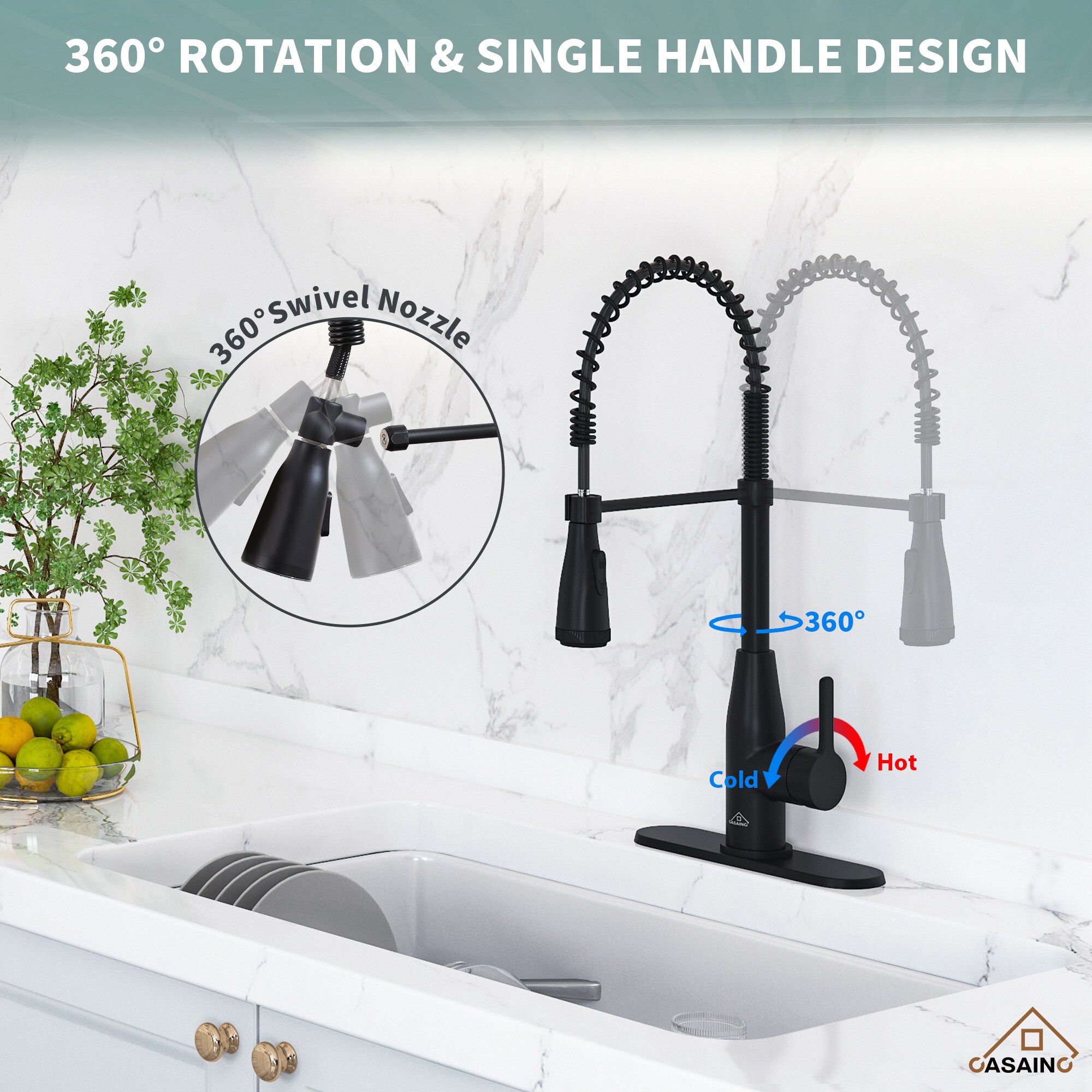 CASAINC KCLT0032MB Kitchen-Faucets - View #7