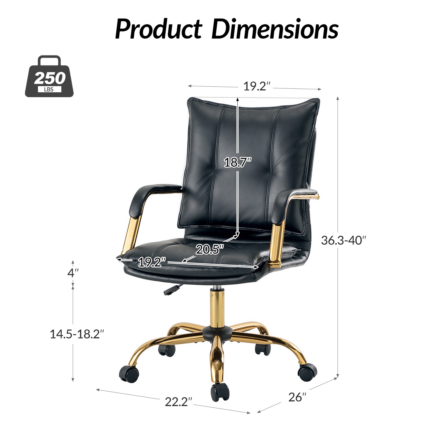 14 Karat Home OFHT0417-NAVY Office-Chairs - View #9