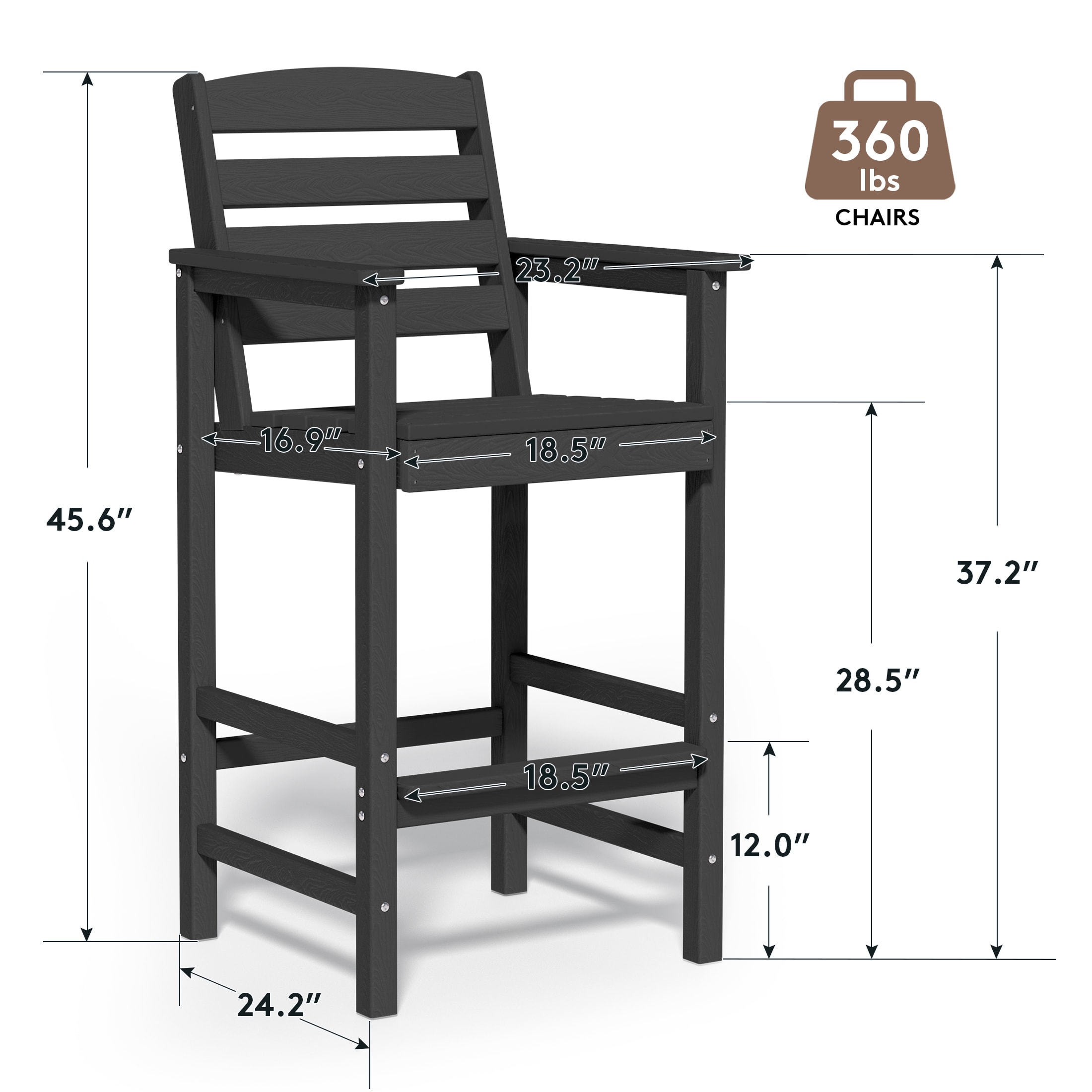 VOUA GBY02-BK Patio-Chairs - View #3