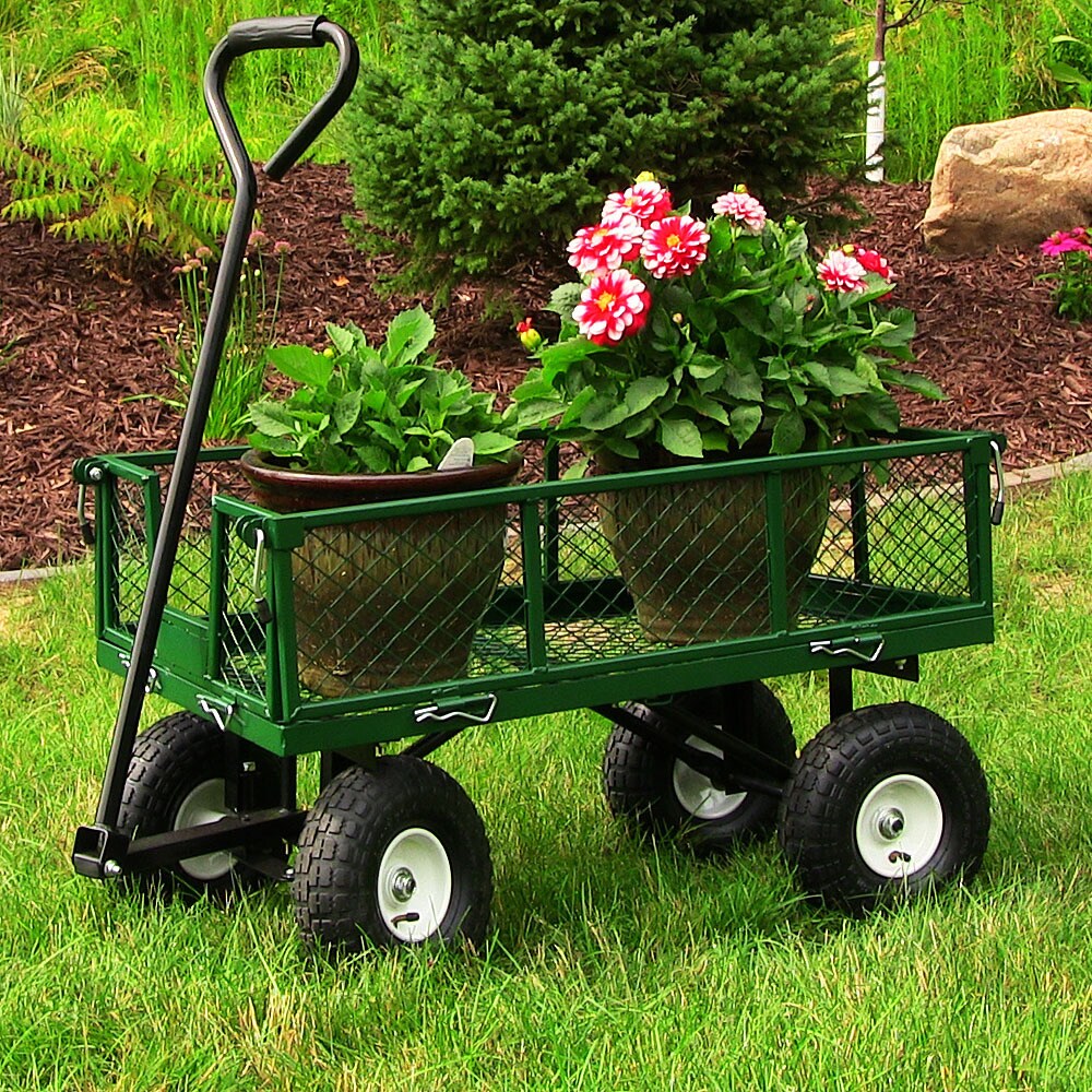 Sunnydaze Decor 3.36-cu ft Steel Yard Cart in the Yard Carts department ...