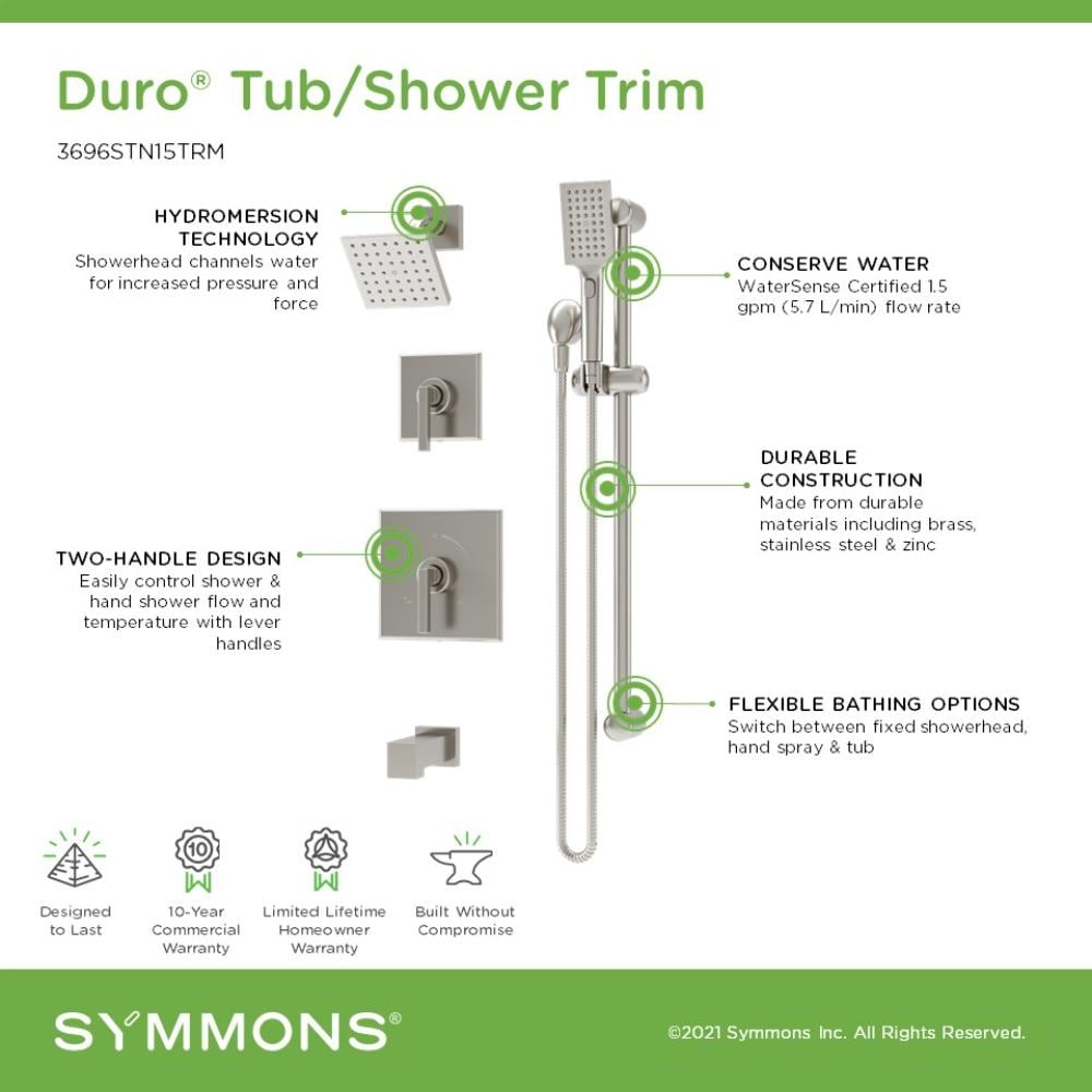 Symmons 3696STN15TRM Tub-Shower-Faucets - View #3