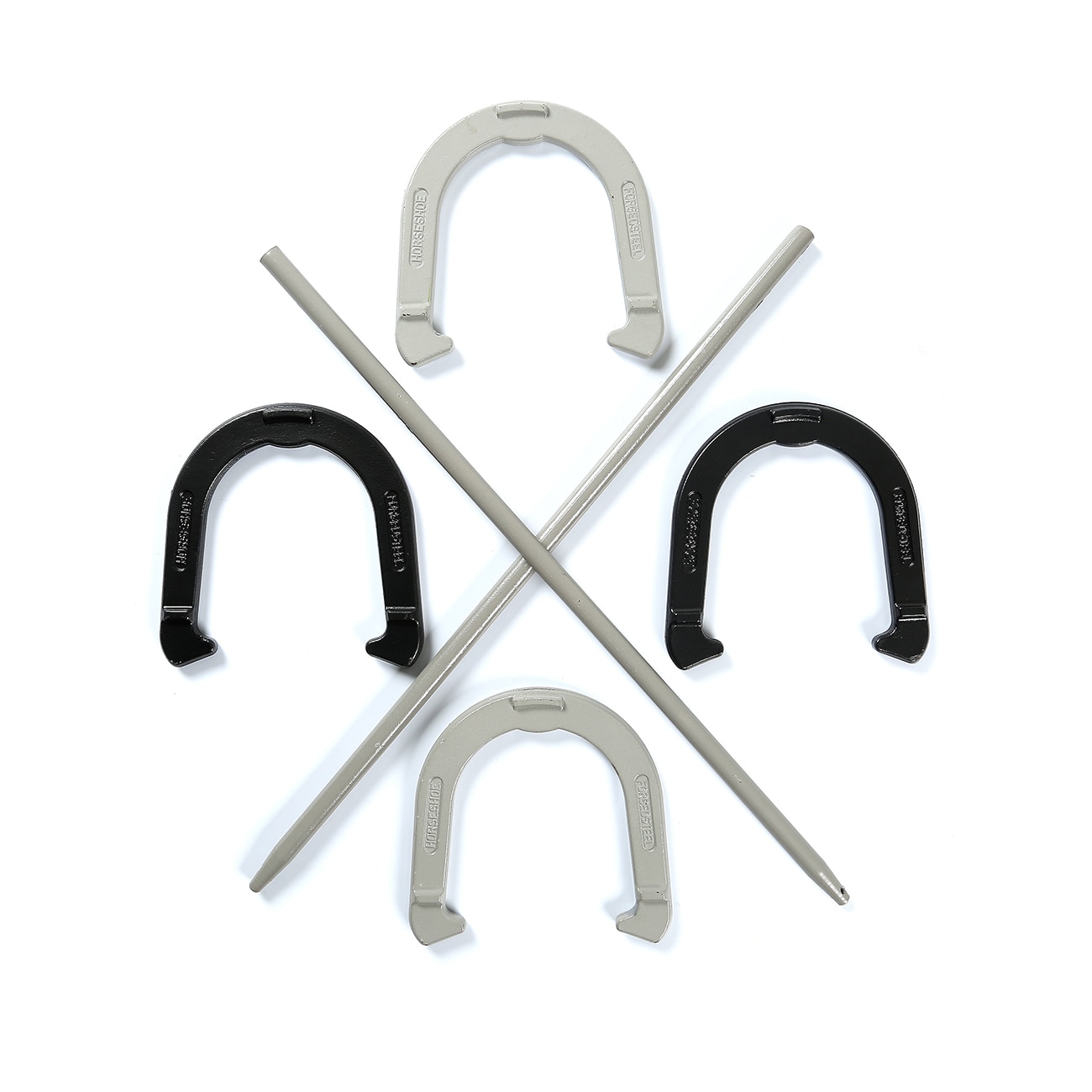 Trademark Innovations TM-PREMHSHOE-BLGRY Outdoor Horseshoes with Case