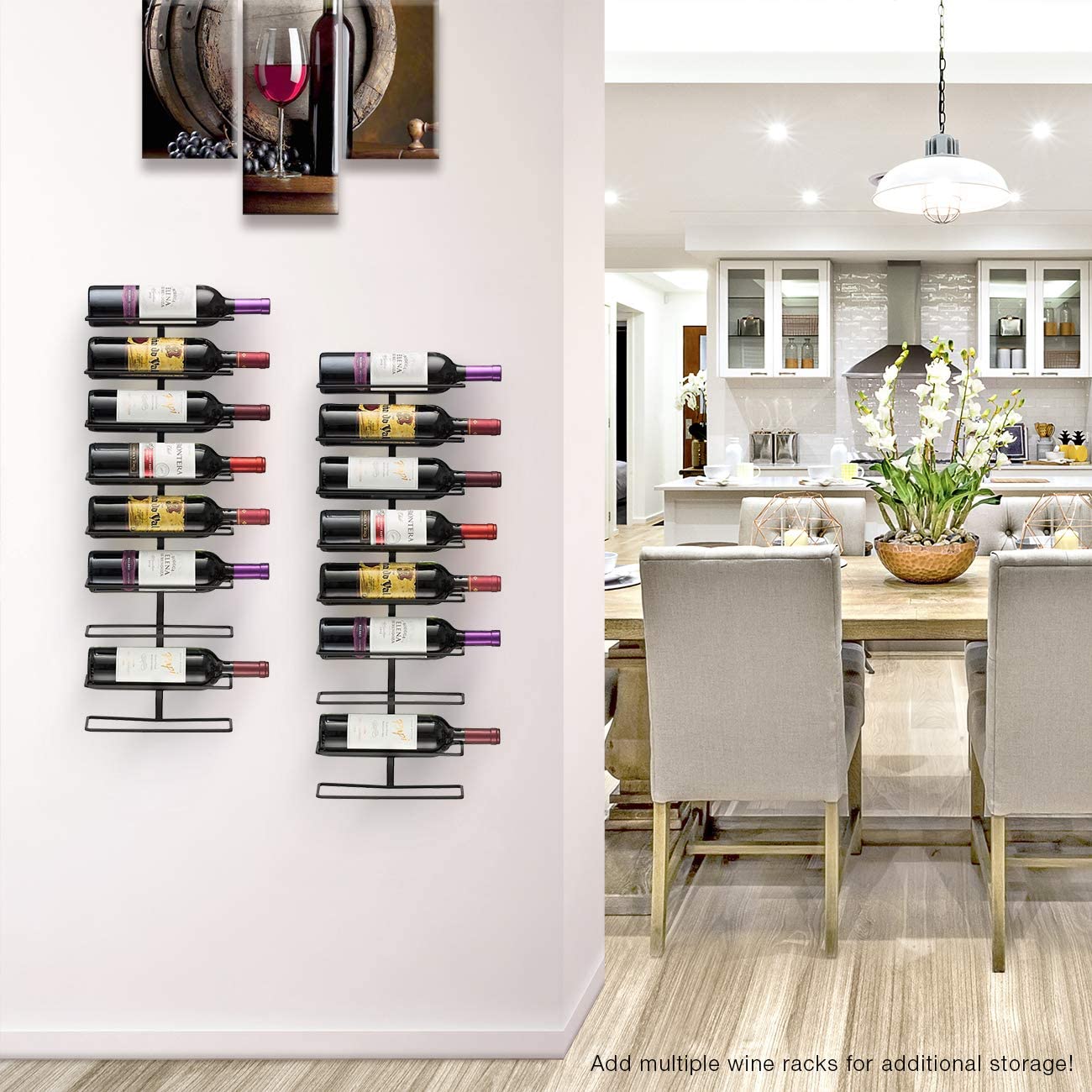 SORBUS Wall Mount Wine Rack 27 Level Wine Rack Wall Mounted for Wine ...