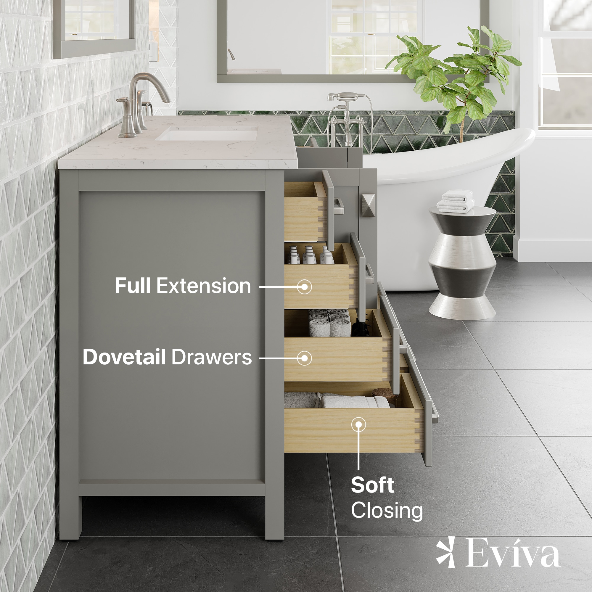 Eviva EVVN412-48GR-Q Bath-Vanity-Combo - View #5