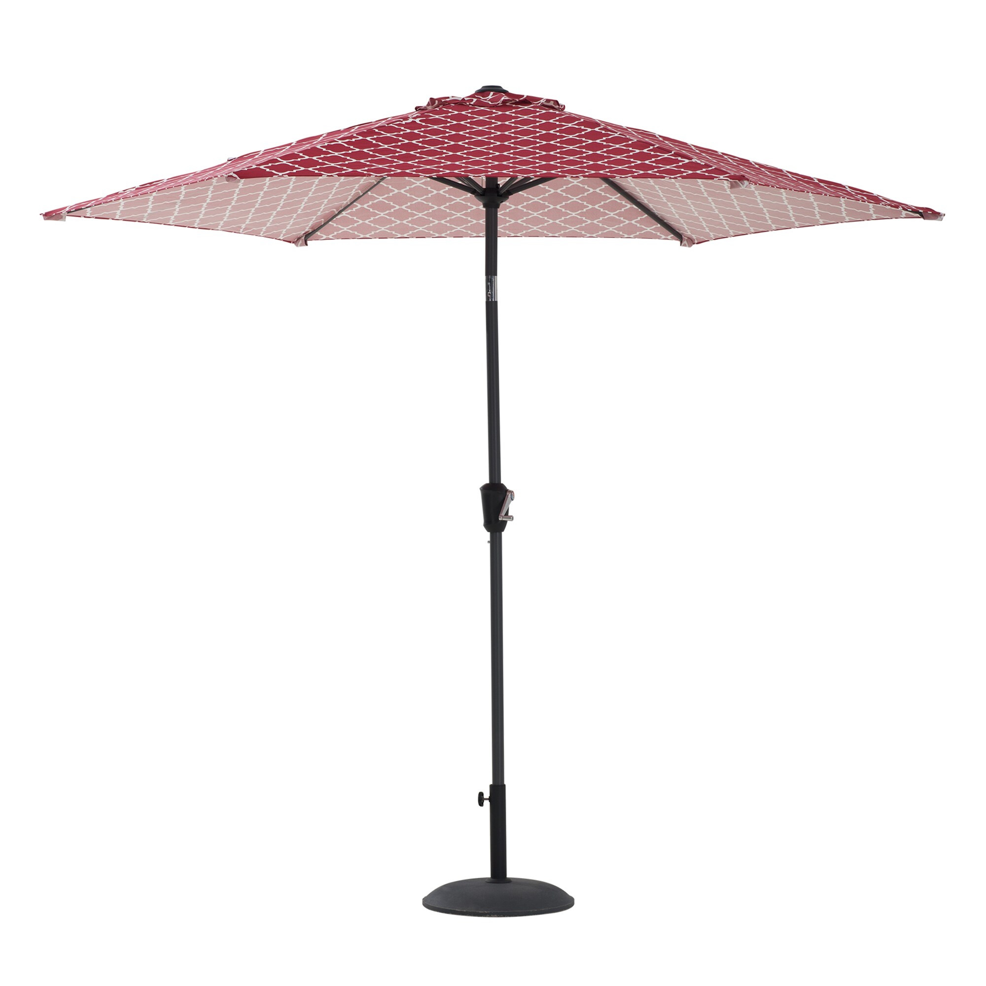 Sunjoy A701006314 8.7-ft Steel Red Crank Market Patio Umbrella