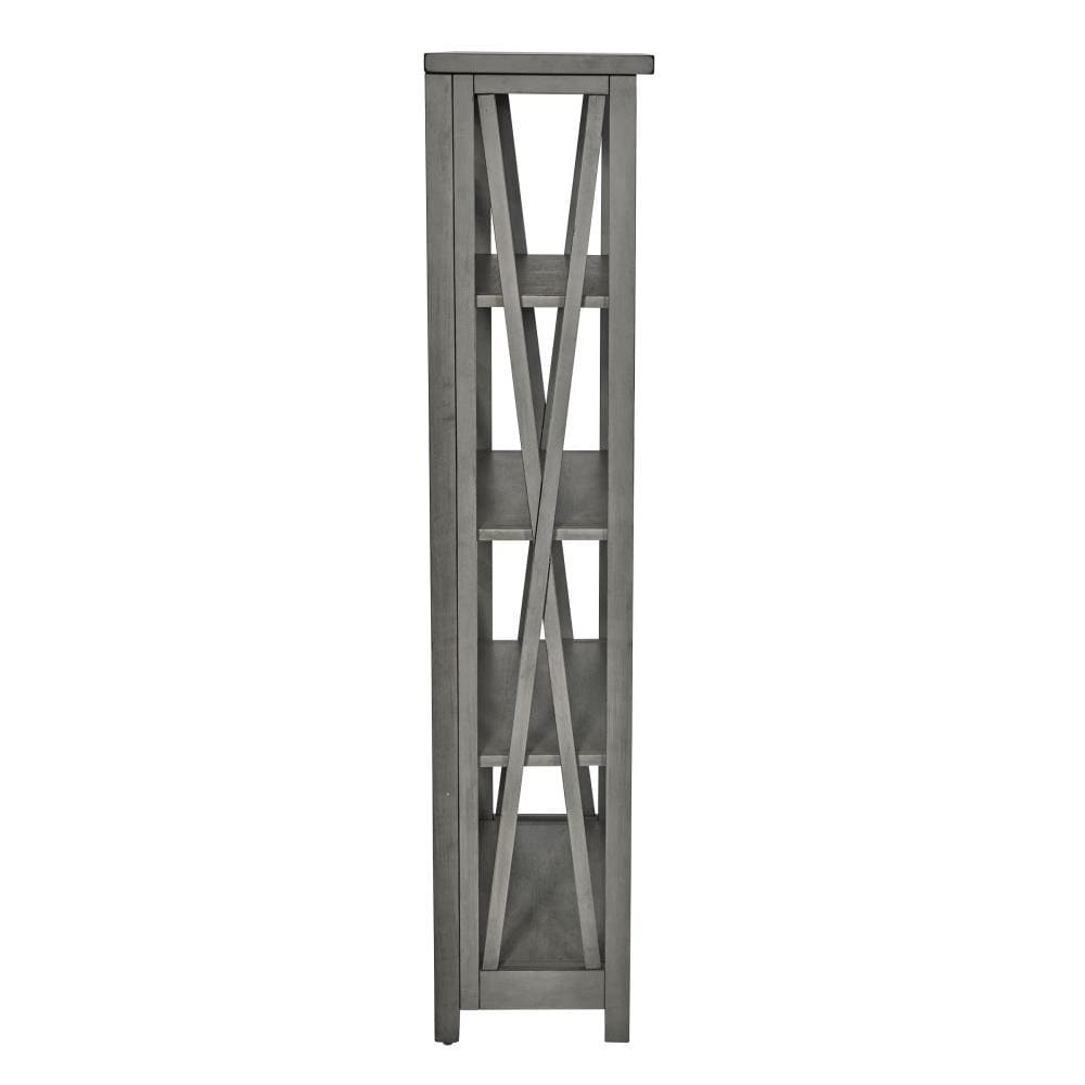 OSP Home Furnishings Hillsboro Grey Wash Wood 5-Shelf Bookcase (32.13 ...