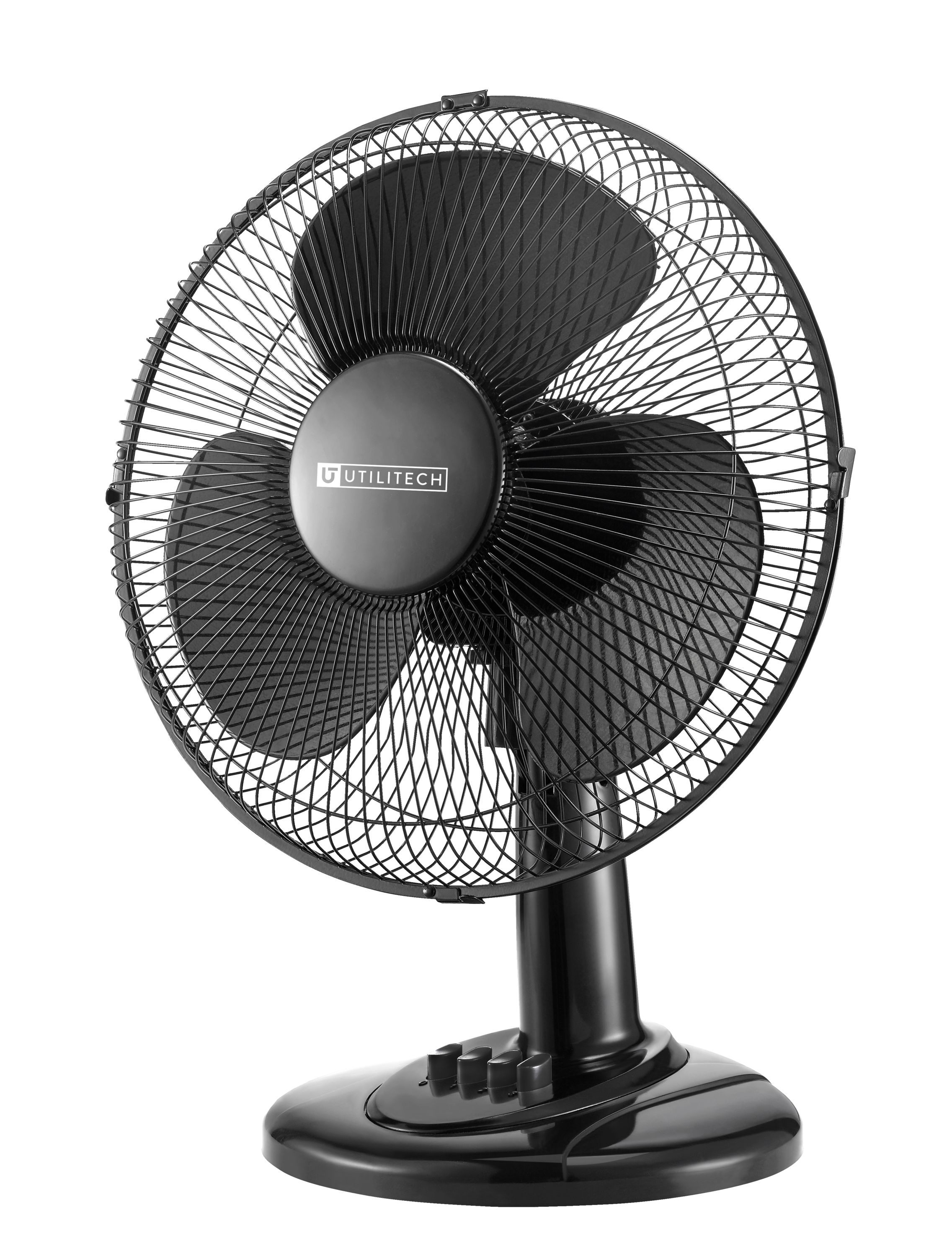 Utilitech 12-in 3-Speed Indoor Oscillating Desk Fan the Portable department at Lowes.com