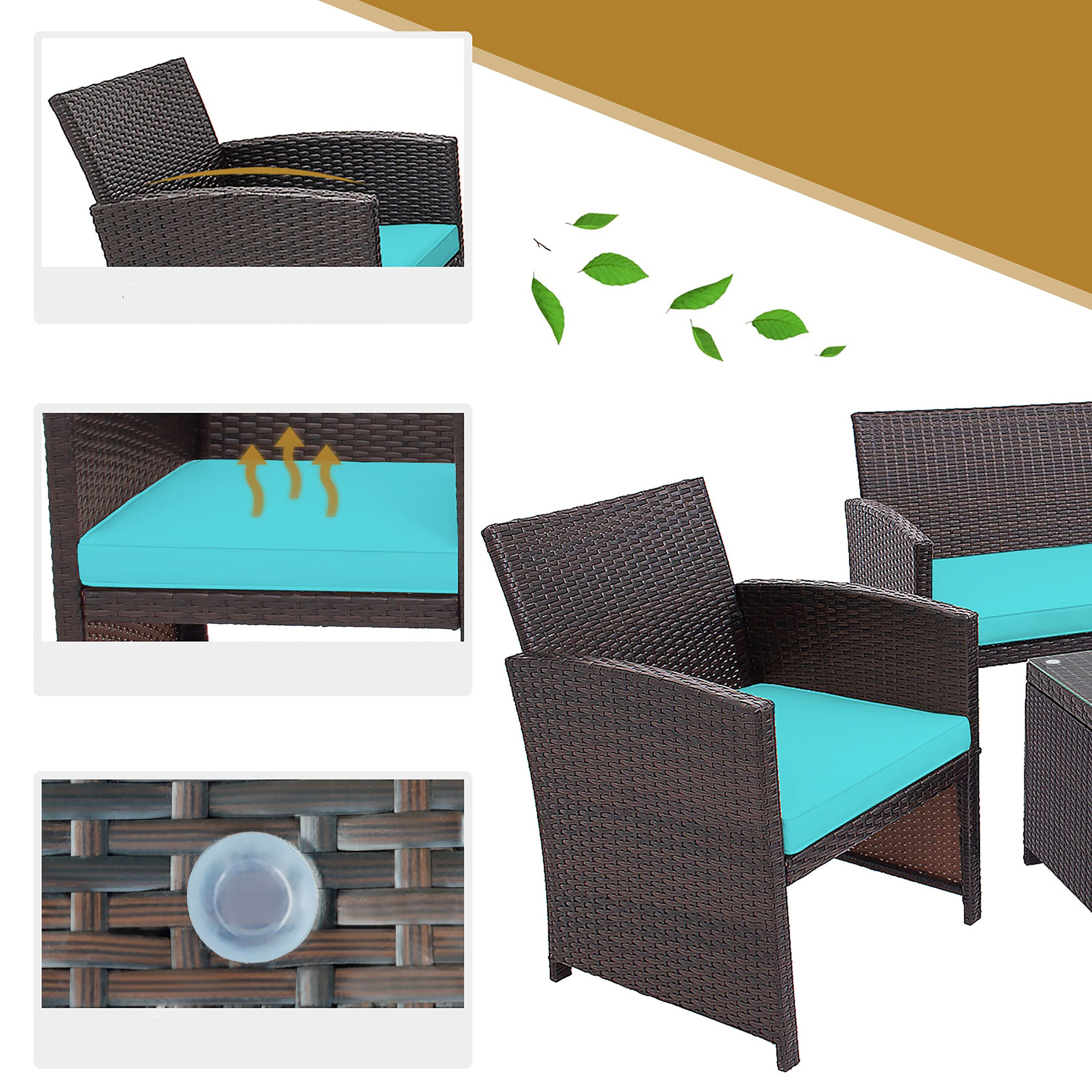Costway HW67934TU Patio-Conversation-Sets - View #2