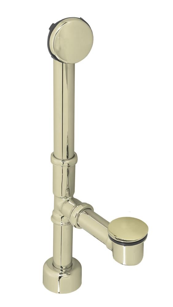 WESTBRASS D3251HK-01 Bath Waste and Overflow All Exposed European Illusionary Tip-toe, 14" Make-up, 17 Ga. Brass In Polished Brass