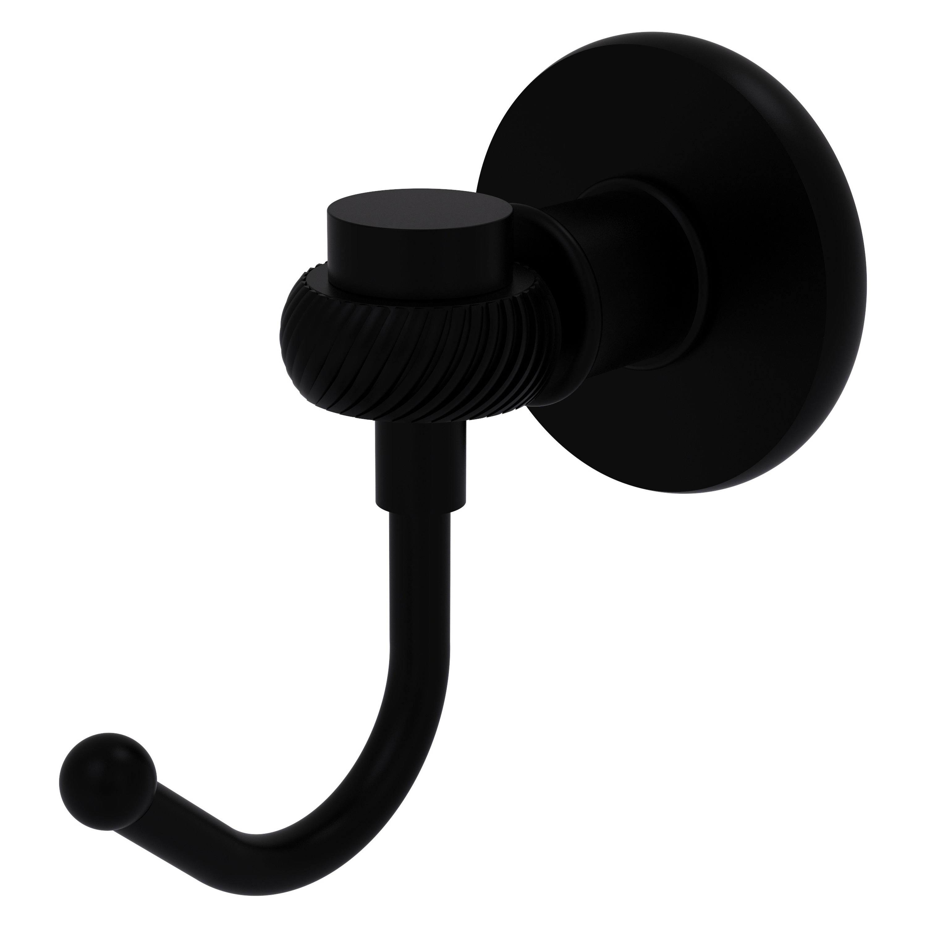Allied Brass 2020T-BKM Continental Matte Black Single -Hook Wall mount Towel Hook