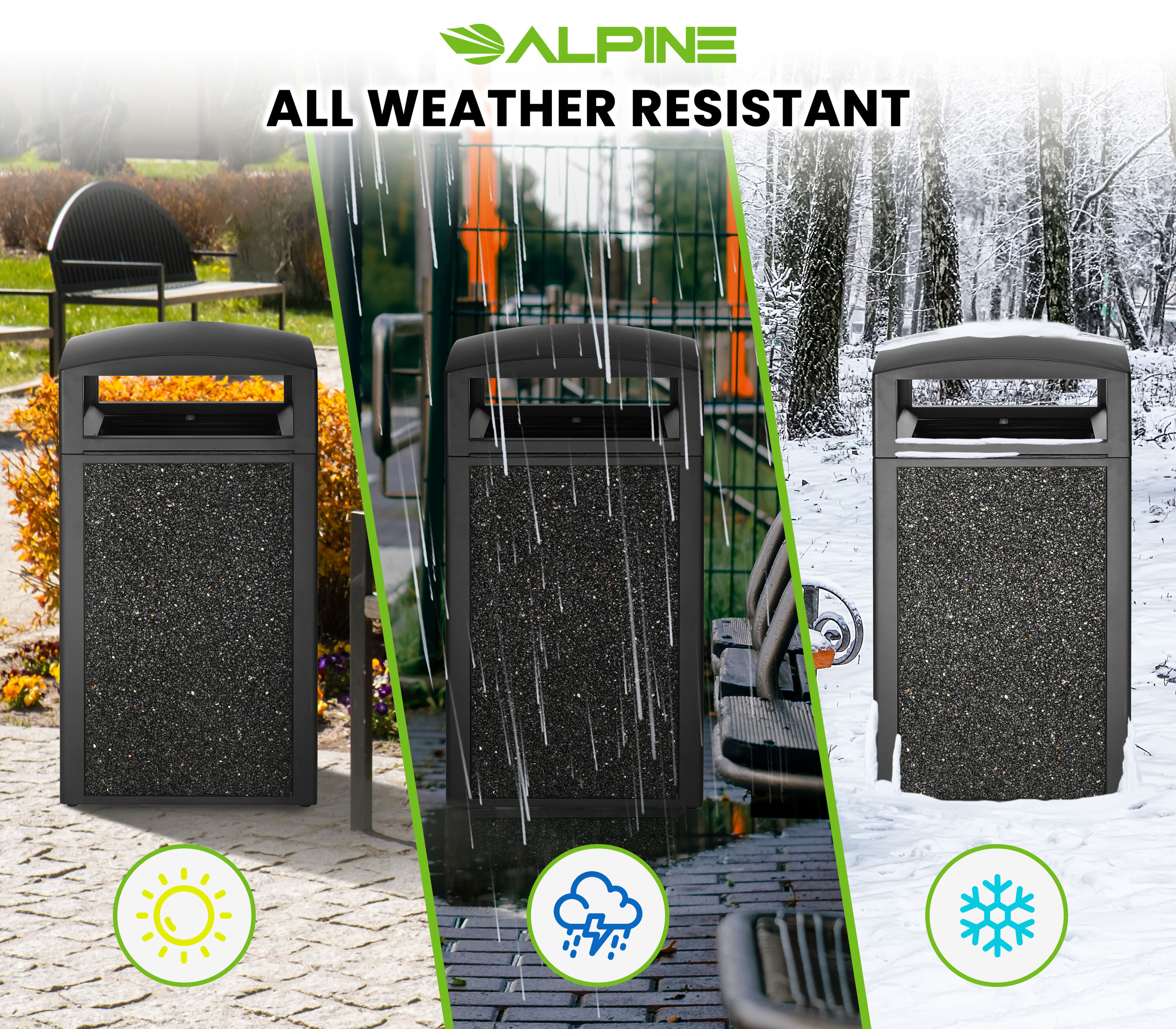 Alpine Industries 40 Gallon Grey Stone Panels Steel All-Weather