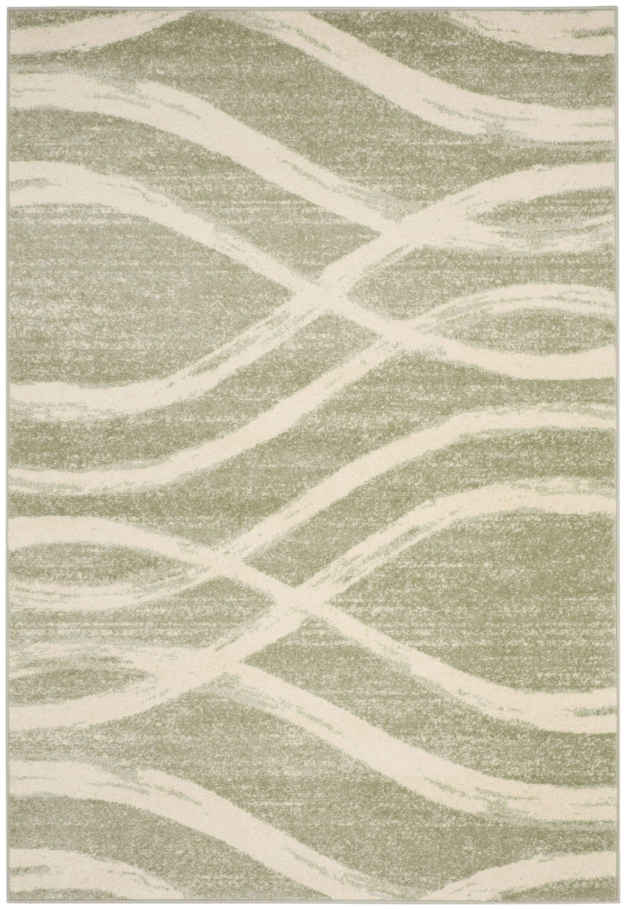 Safavieh ADR125X-4 Adirondack Rosten 4 x 6 (ft) Loomed Polypropylene Sage/Cream Rectangular Indoor Abstract Lodge Area rug