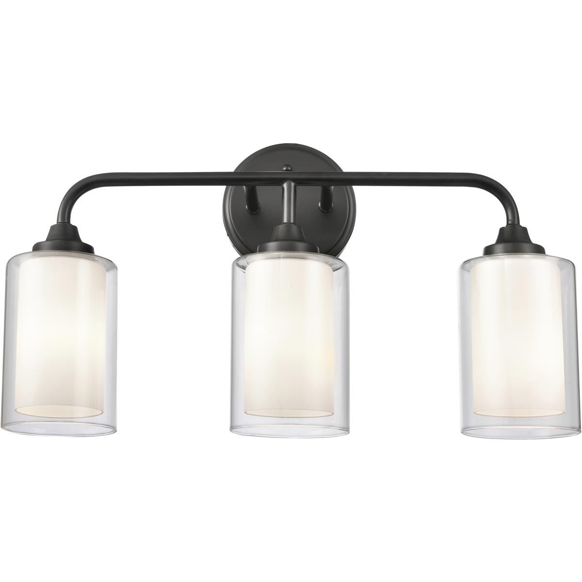 Innovations Lighting -  342-3W-BK-CLW Auralume Fairbank Bathroom Vanity Light Matte Black