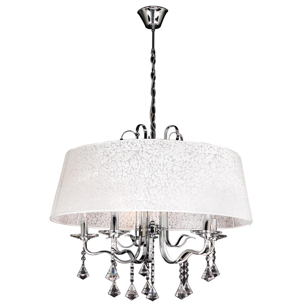 PLC Lighting 34128 PC 1-Light Polished Chrome Transitional Dry Rated Chandelier