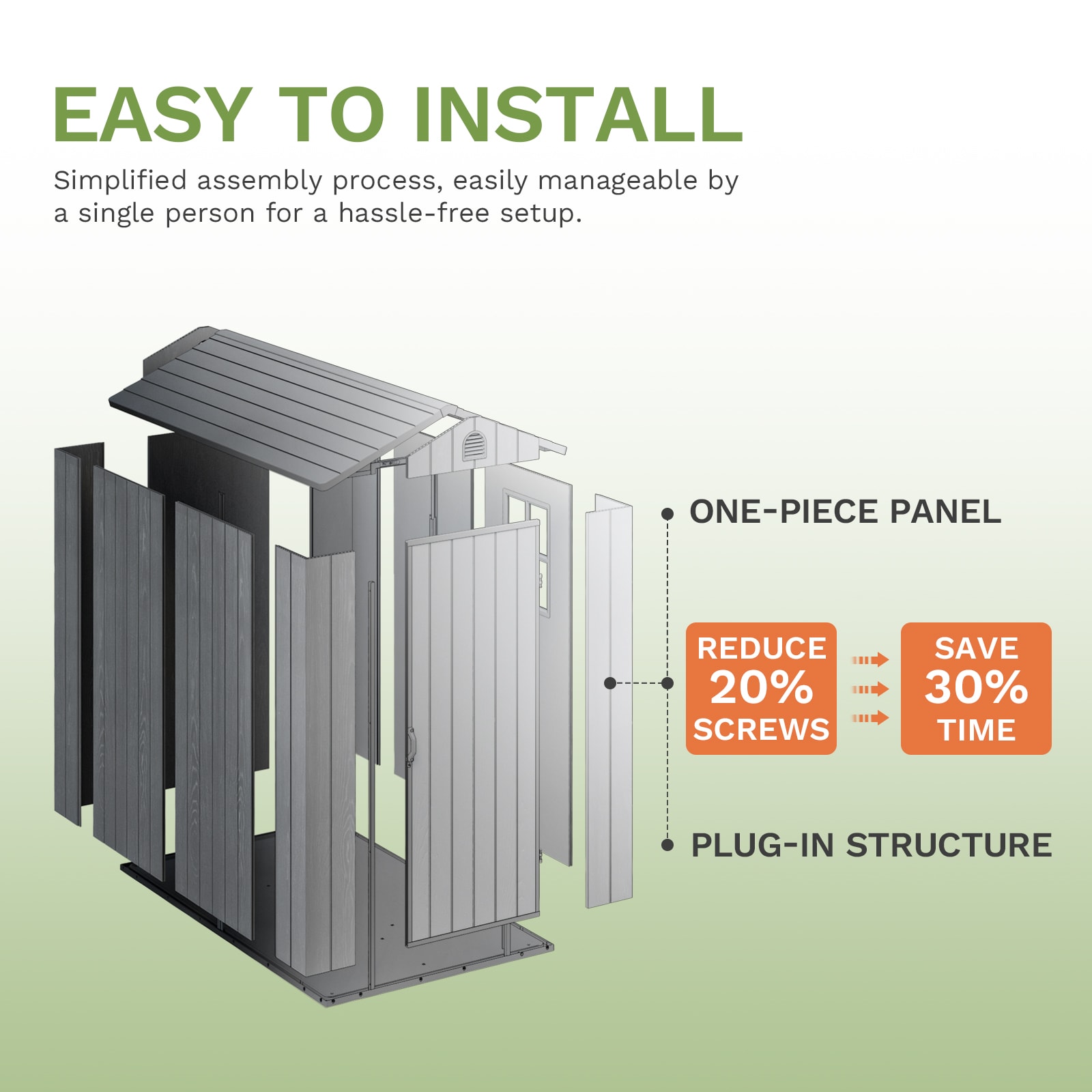 Patiowell WES-0383A-DGY Vinyl-Resin-Storage-Buildings - View #7
