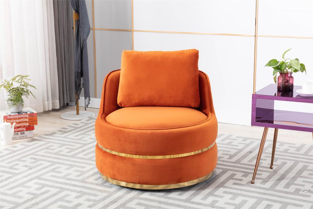 orange velvet cuddle chair