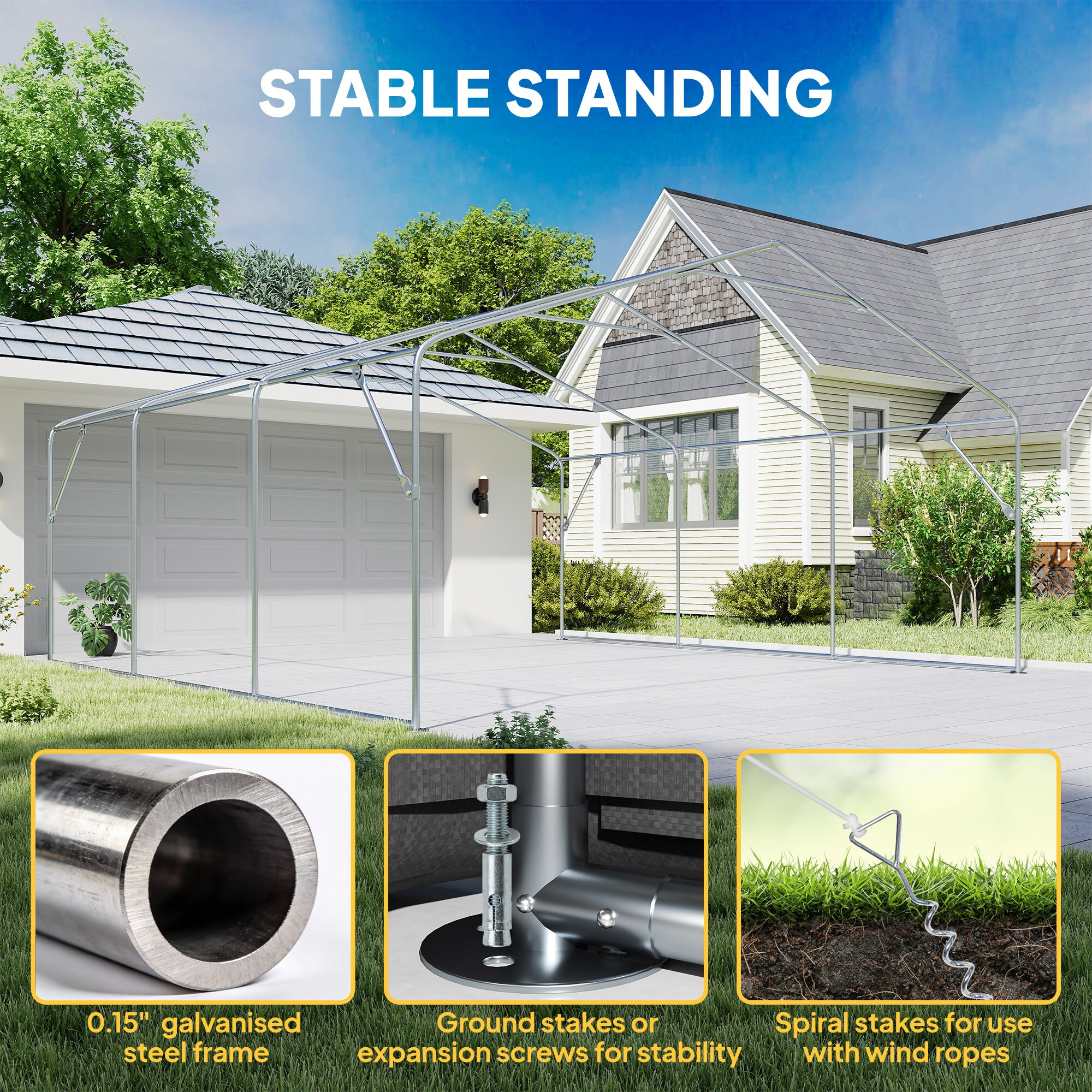 Outsunny 84C-790V00CG Carport-Covers - View #5