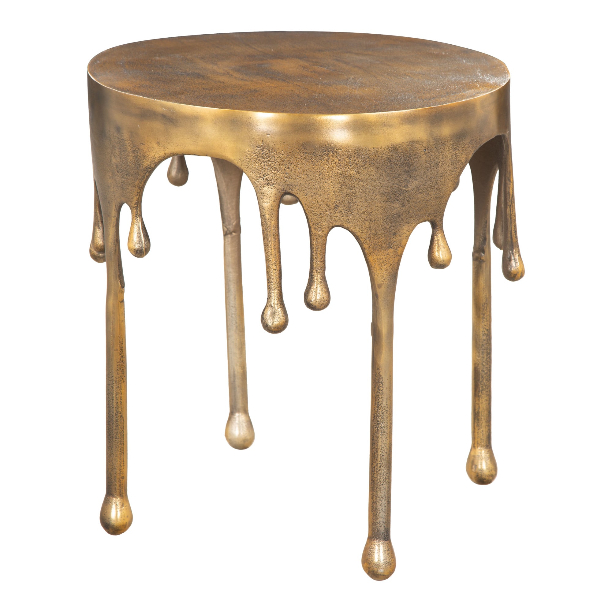 ZUO 110253 17.9-Inches W x 20.1-Inches H Antique Brass Metal Round Modern End Table