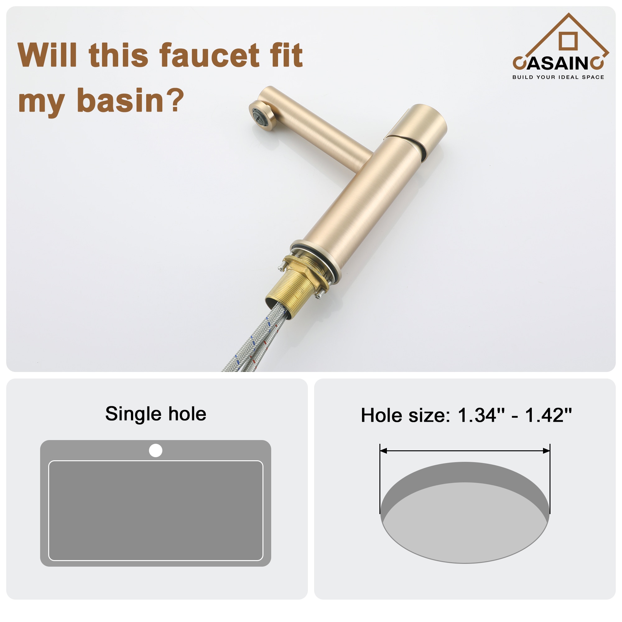 CASAINC CA-B3611-CG Lavatory-Faucets - View #6