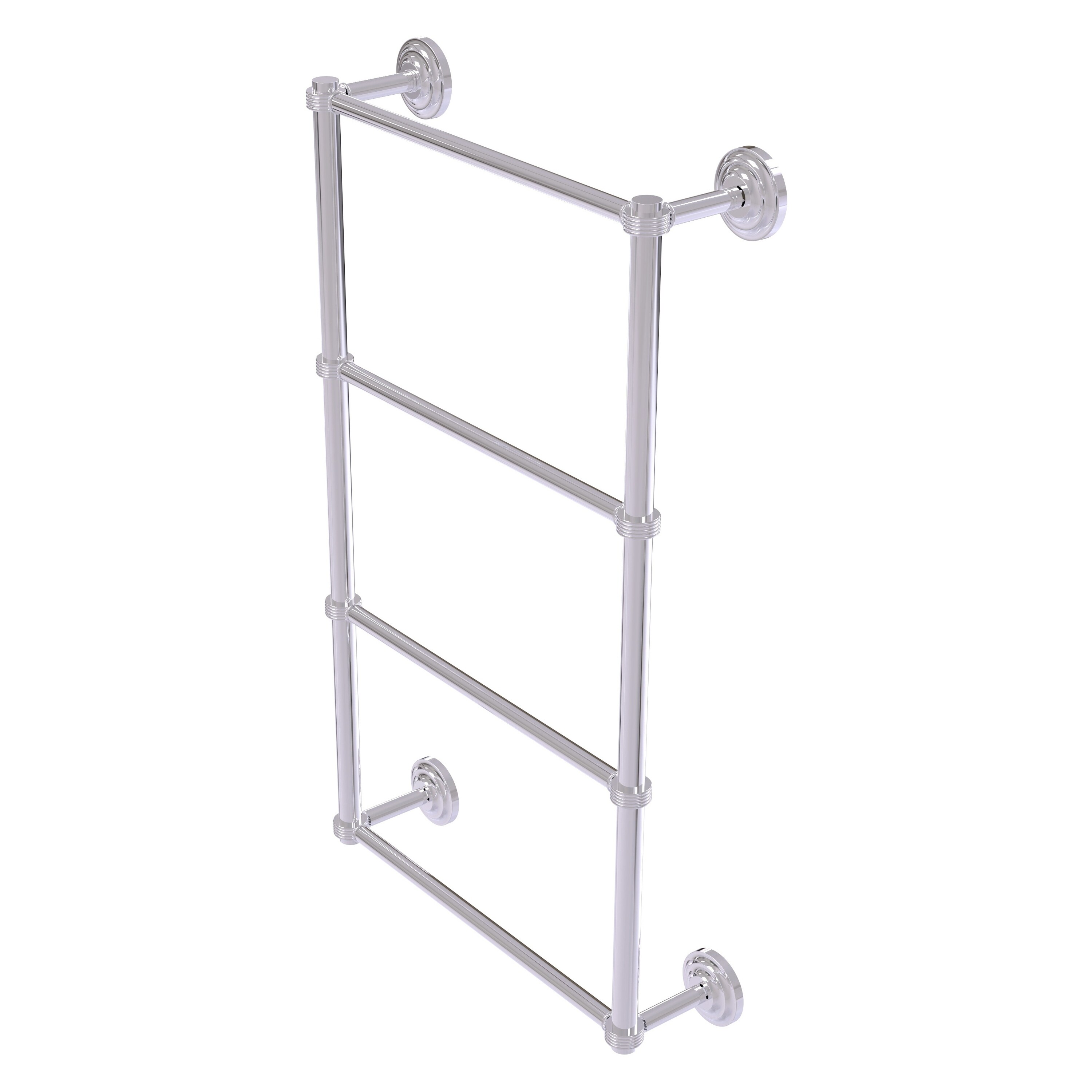 Allied Brass QN-28G-24-PC Que New 24-in double Polished Chrome Wall mount 4-tier Towel Bar