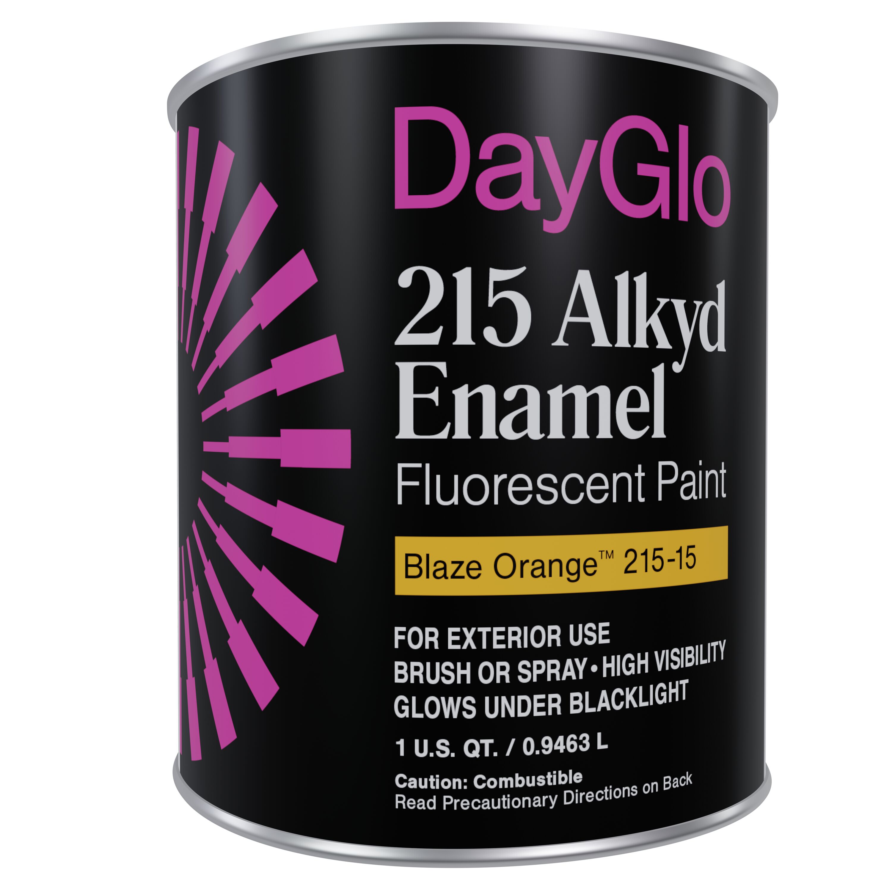 DayGlo 215-15-CNQT Oil-based Pre-tinted Low Odor Orange/Matte Fluorescent Paint (1-quart)