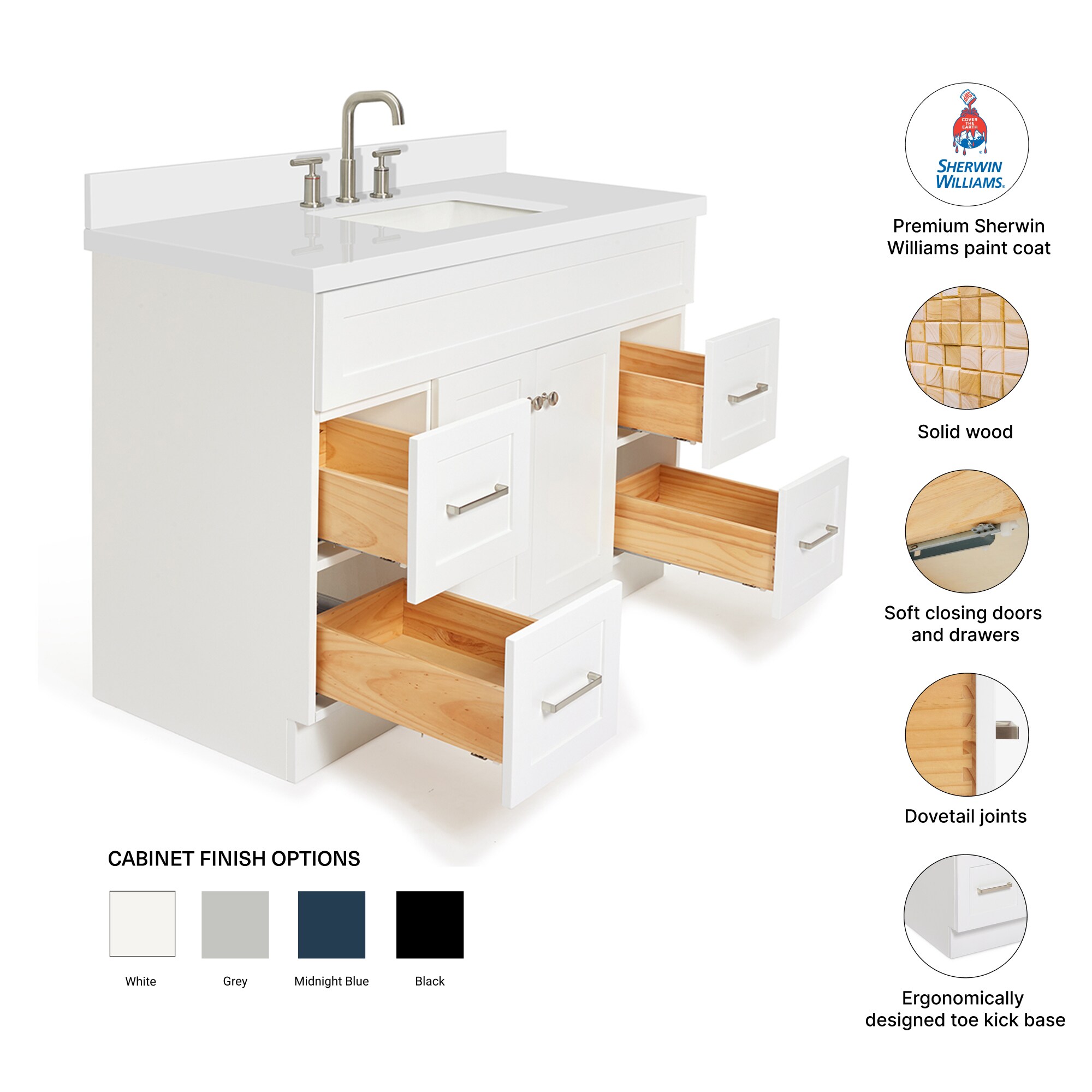ARIEL F049S-WQ-VO-WHT Bath-Vanity-Combo - View #4