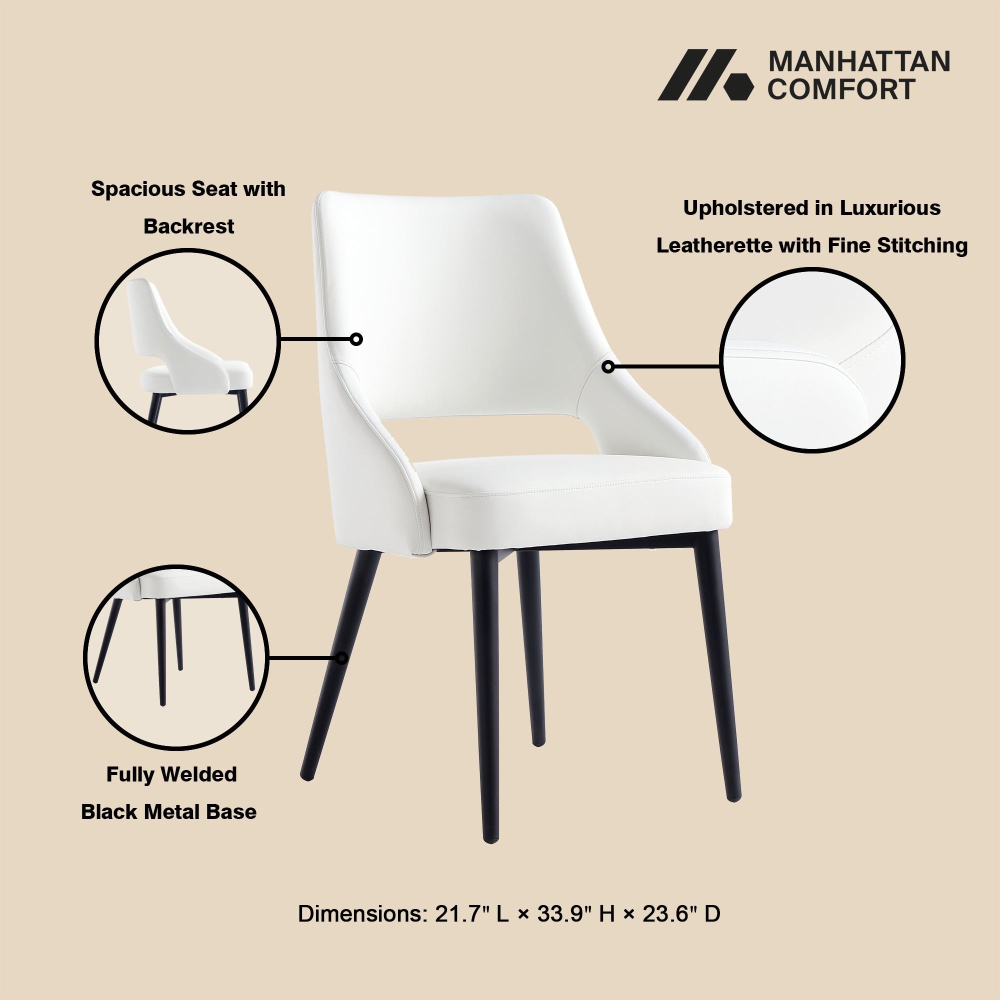 Manhattan Comfort 6-DC104-WH Dining-Chairs - View #4