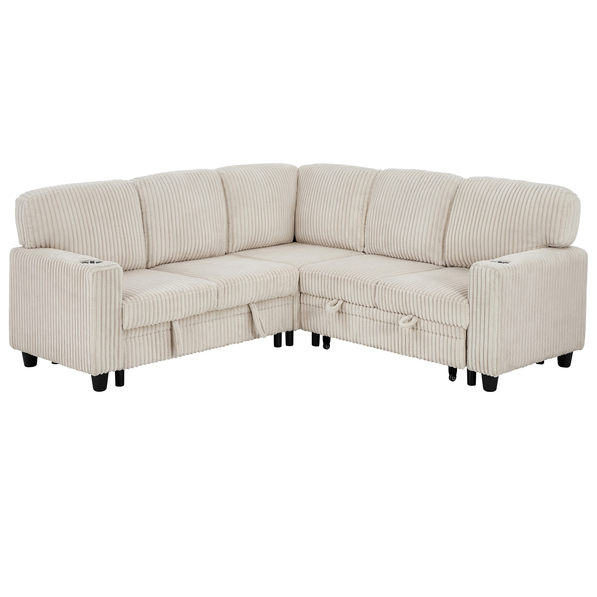 SINOFURN SYA330113BK 81-in Modern Beige 5 -seater Sleeper