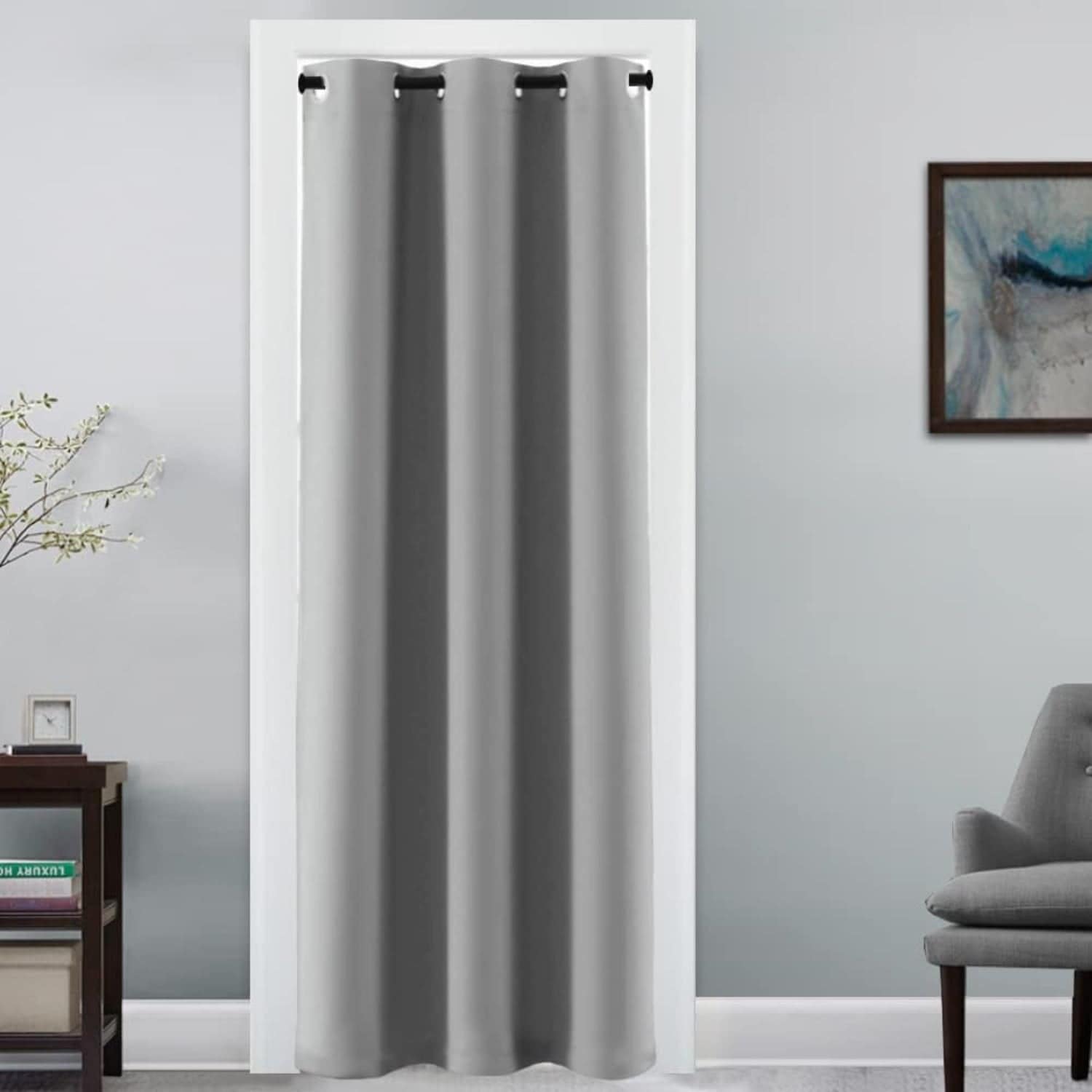 H.Versailtex  Premium Blackout Curtain Panel Pair Grommet Top 42W x 80L Dove Gray