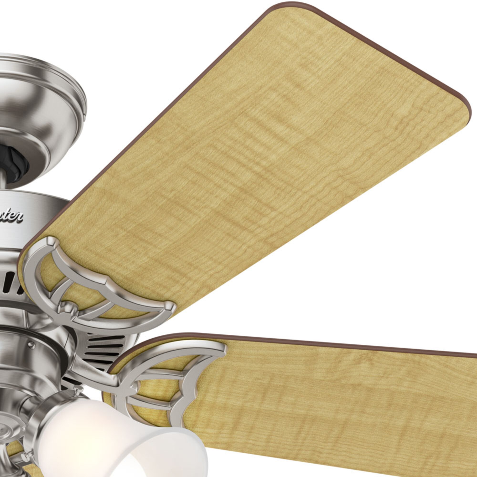 Brushed Nickel Ceiling Fan with Cherry and Maple Blades