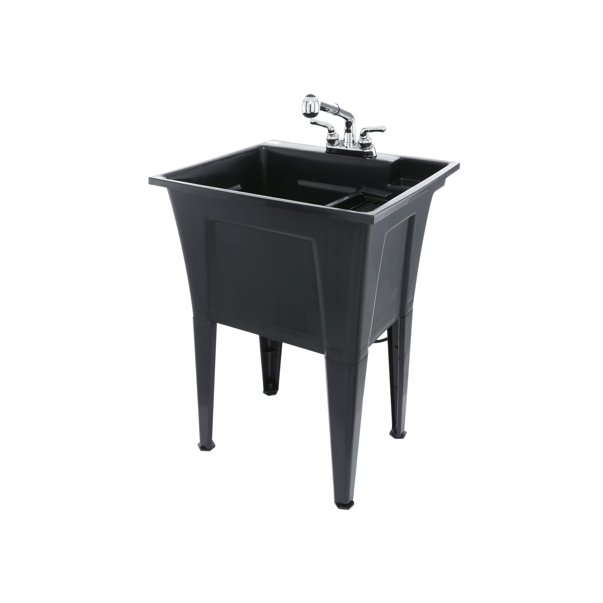 Zenna Home 24-in x 24.25-in 1-Basin Gray Freestanding Utility Tub with  Drain and Faucet in the Utility Sinks department at