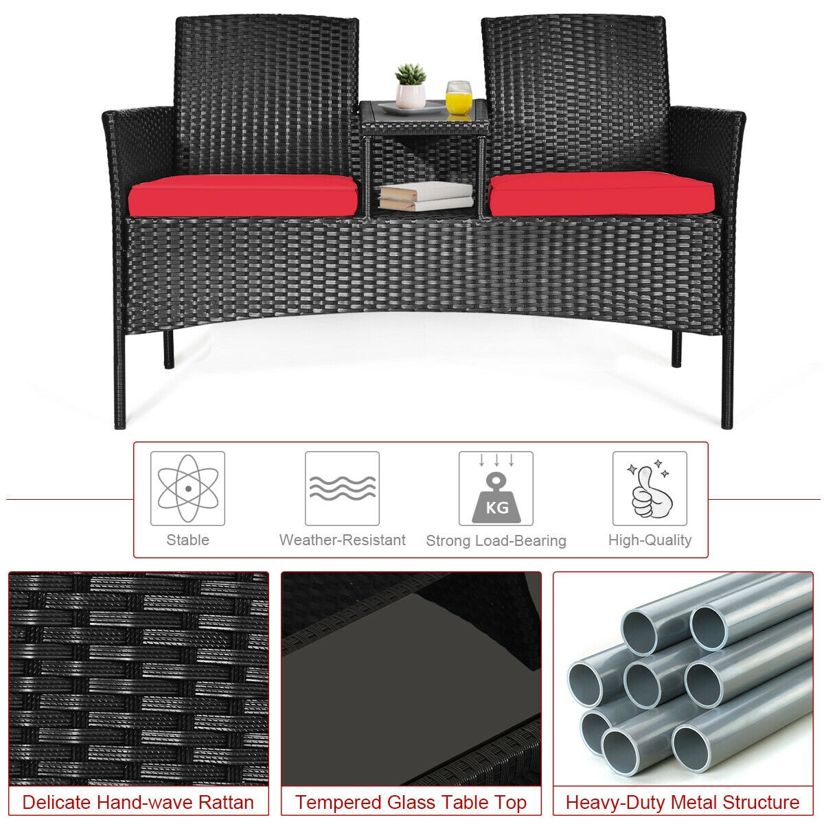 WELLFOR OUJ63234RE Patio-Sofas-Daybeds - View #3