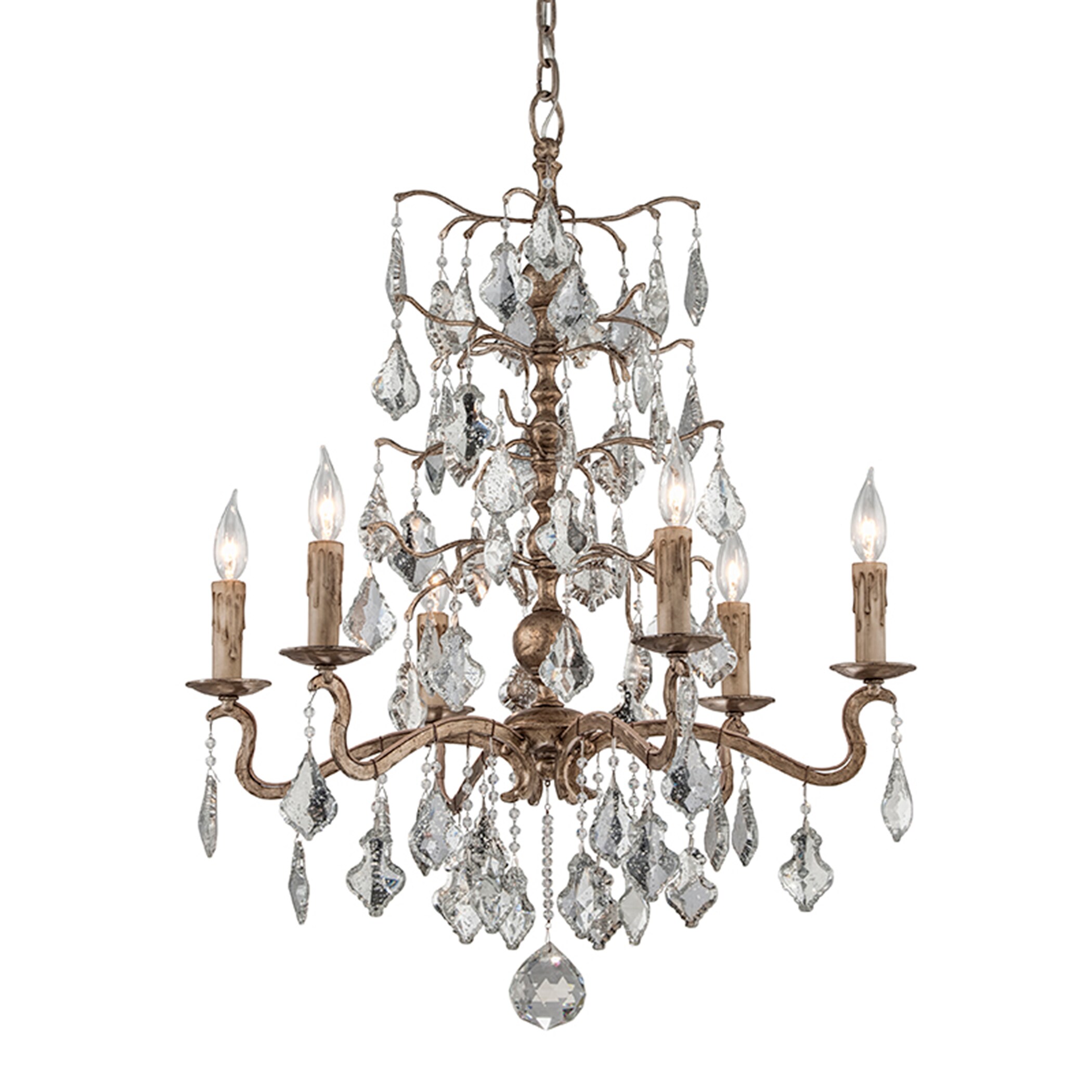 Troy Lighting F4744 Sienna 6-Light Vienna Bronze Transitional Geometric Hanging Pendant Light