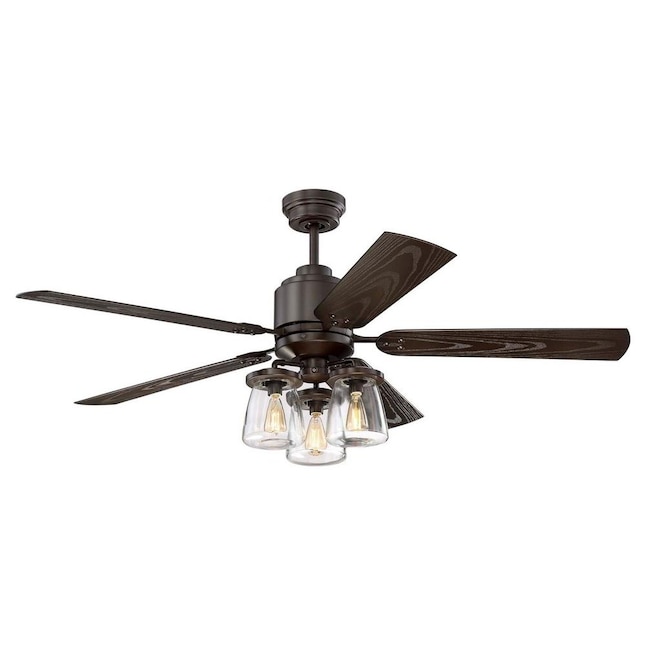 Litex Andrus 52 In Bronze Led Medium Base E 26 Indoor Outdoor Ceiling Fan With Light And Remote 5 Blade The Fans Department At Lowes Com