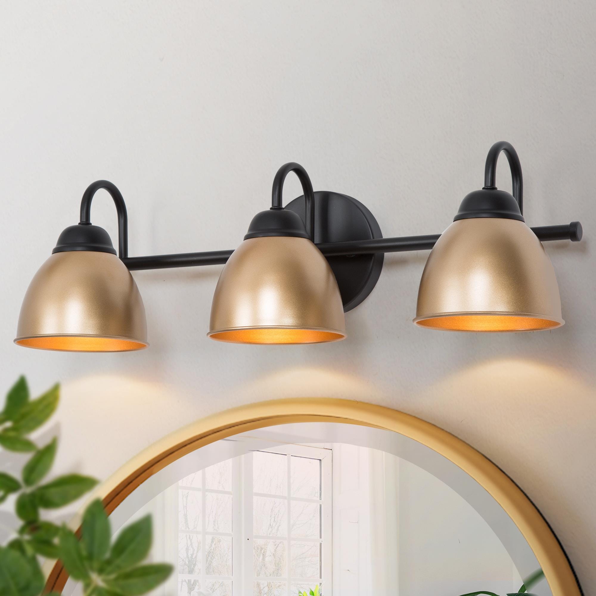 Uolfin NJQZRF-LWS24026-87 21.5-in 3 -Light Matte Gold Transitional Vanity light