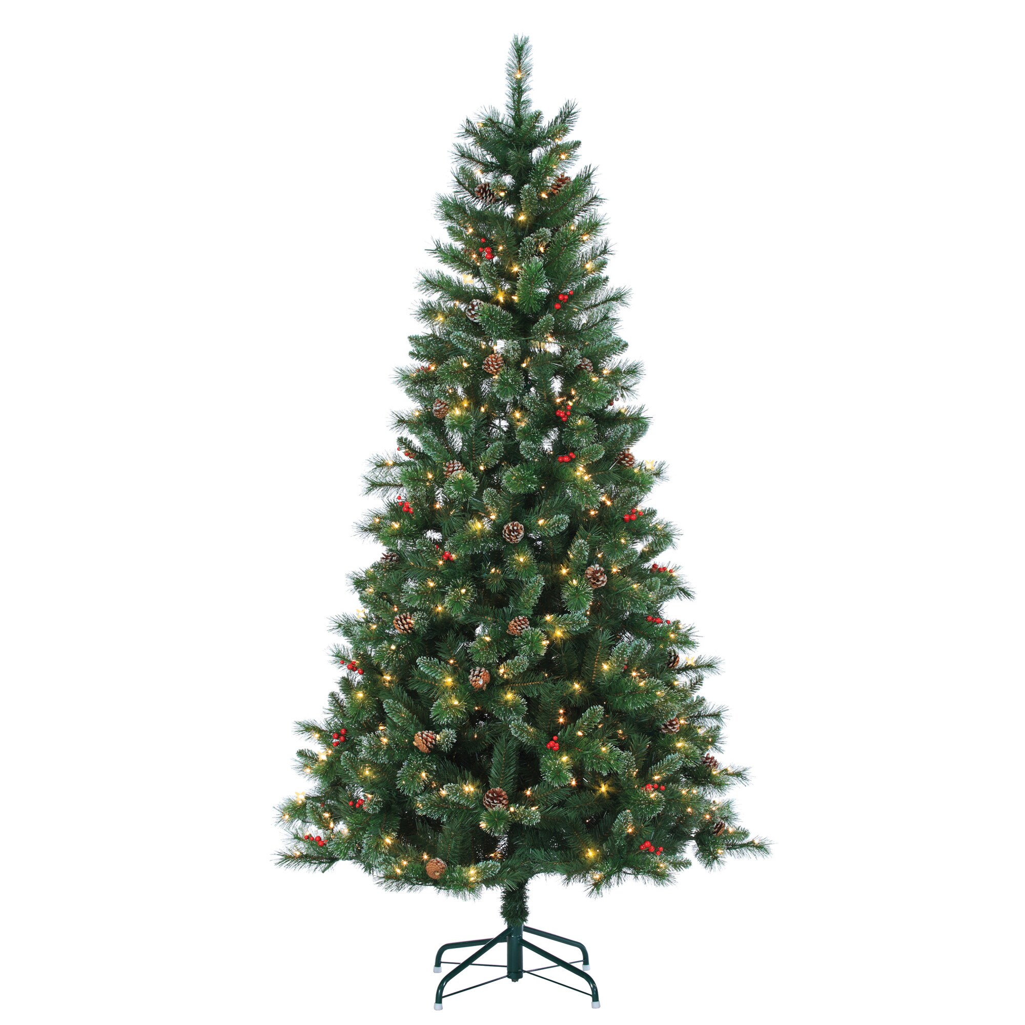 Sterling Tree Company 7.5-ft Pine Pre-lit Artificial Christmas Tree ...