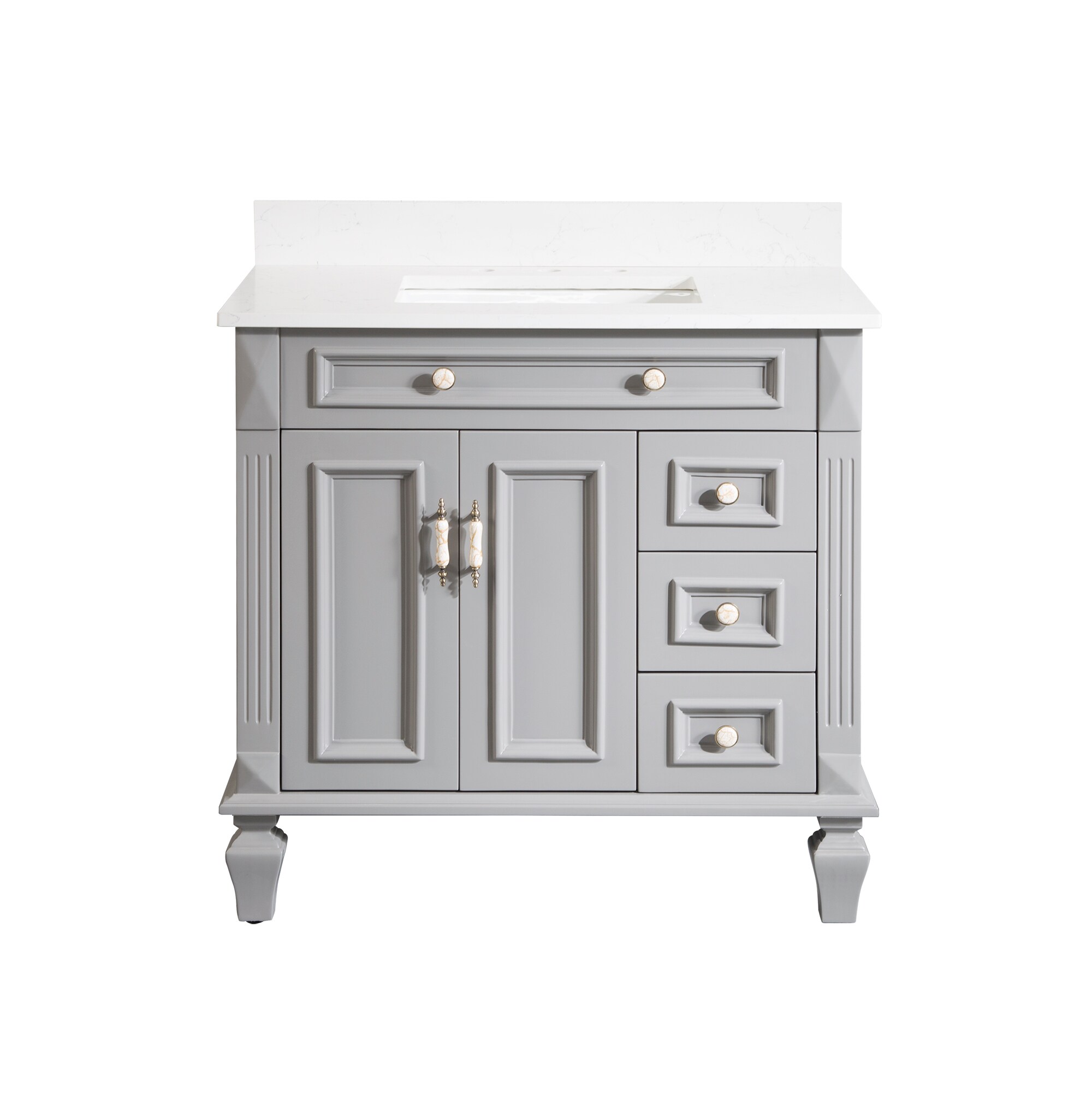WELLFOR ARTWOOD36QZ-TG-1 Bath-Vanity-Combo - View #6