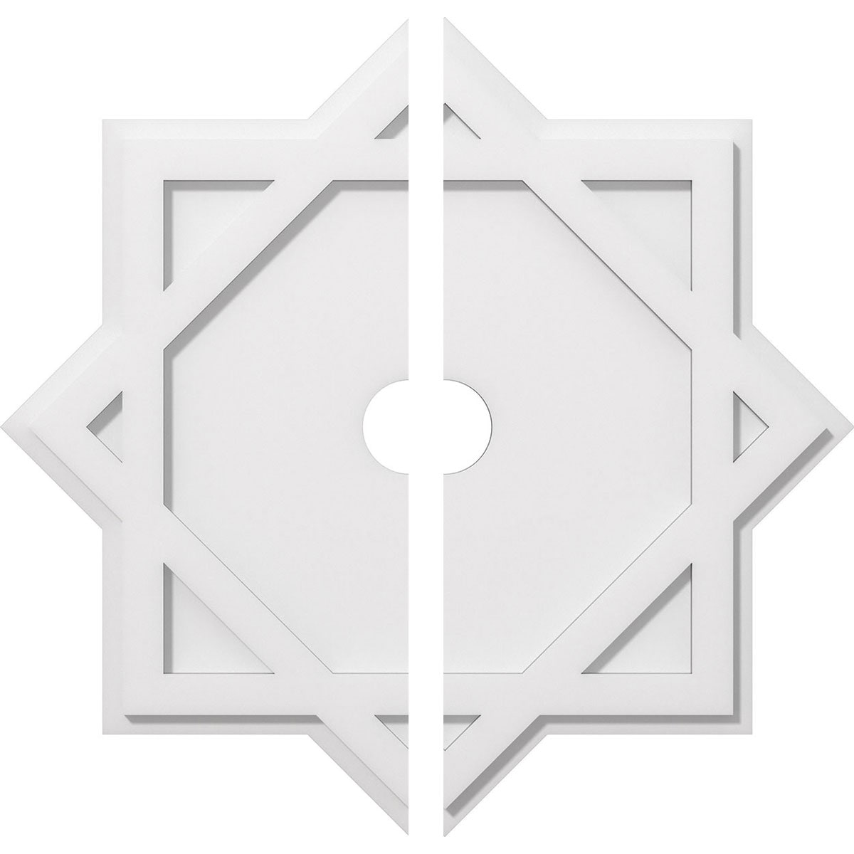 Ekena Millwork CMP26AL2-03000 Axel 26-in W x 26-in L Contemporary White PVC Split Ceiling Medallion
