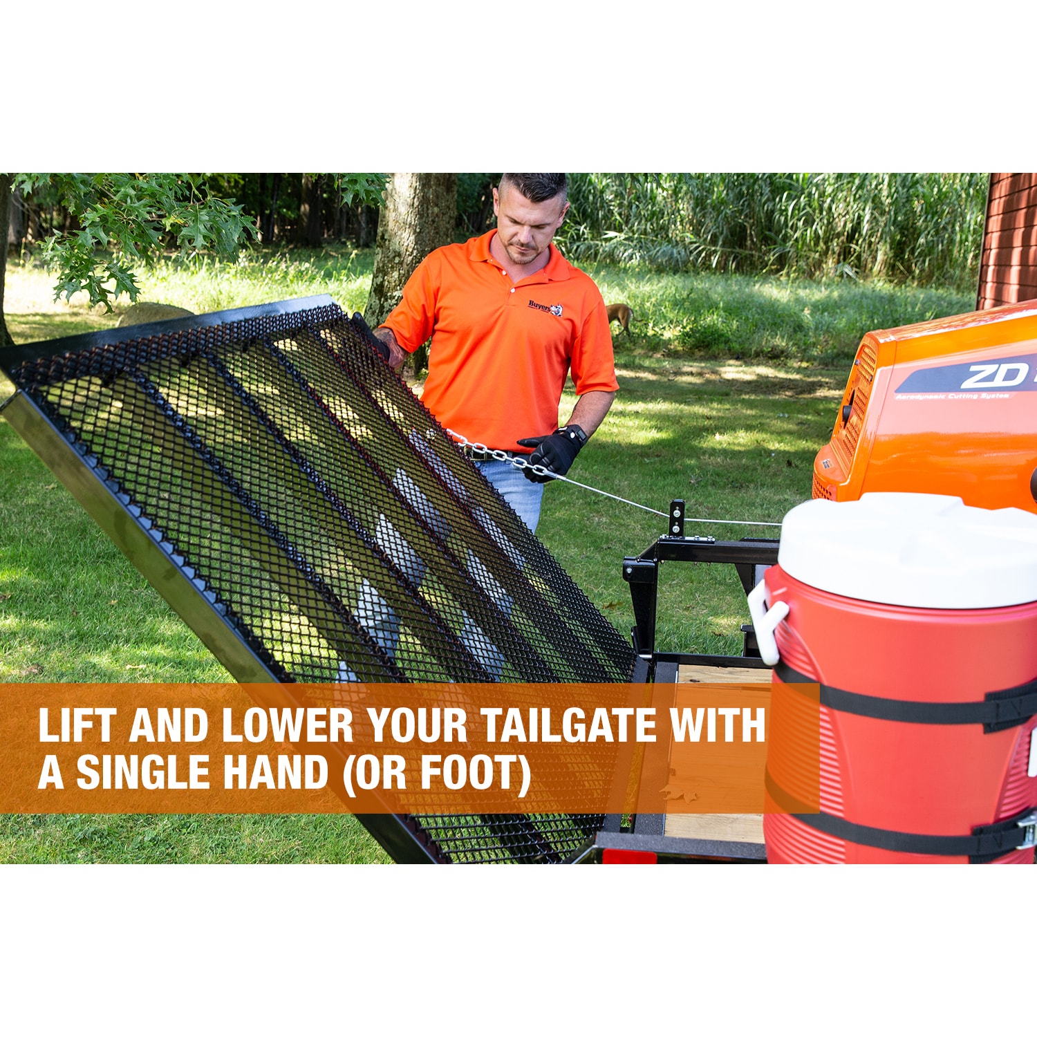 Buyers Products EZ Gate Tailgate Assist for Open Landscape Trailers in ...