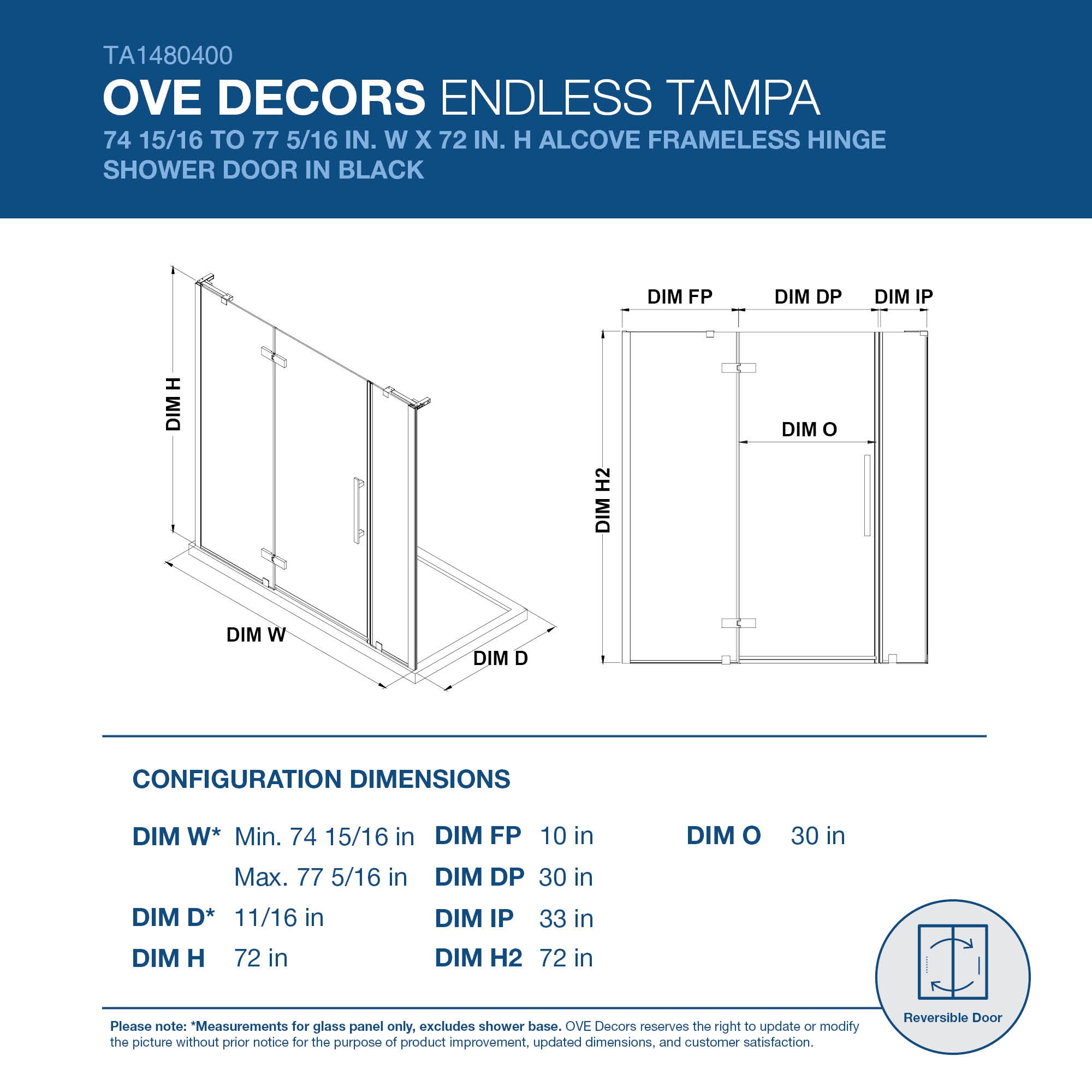 OVE Decors 828796055017 Shower-Doors - View #2